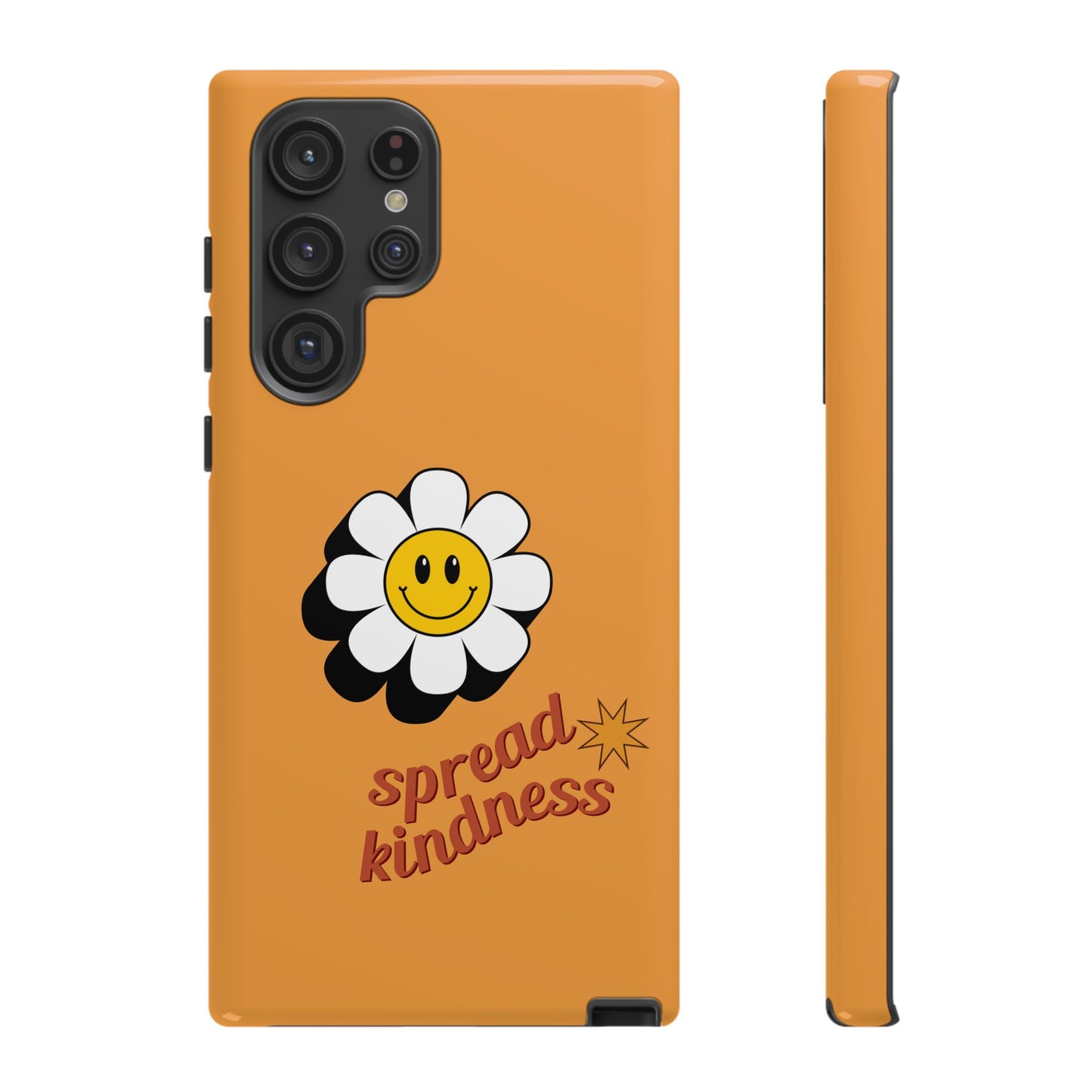 Retro White Flower "Spread Kindness" Phone Case – Vintage Aesthetic for iPhone, Samsung & Google Pixel
