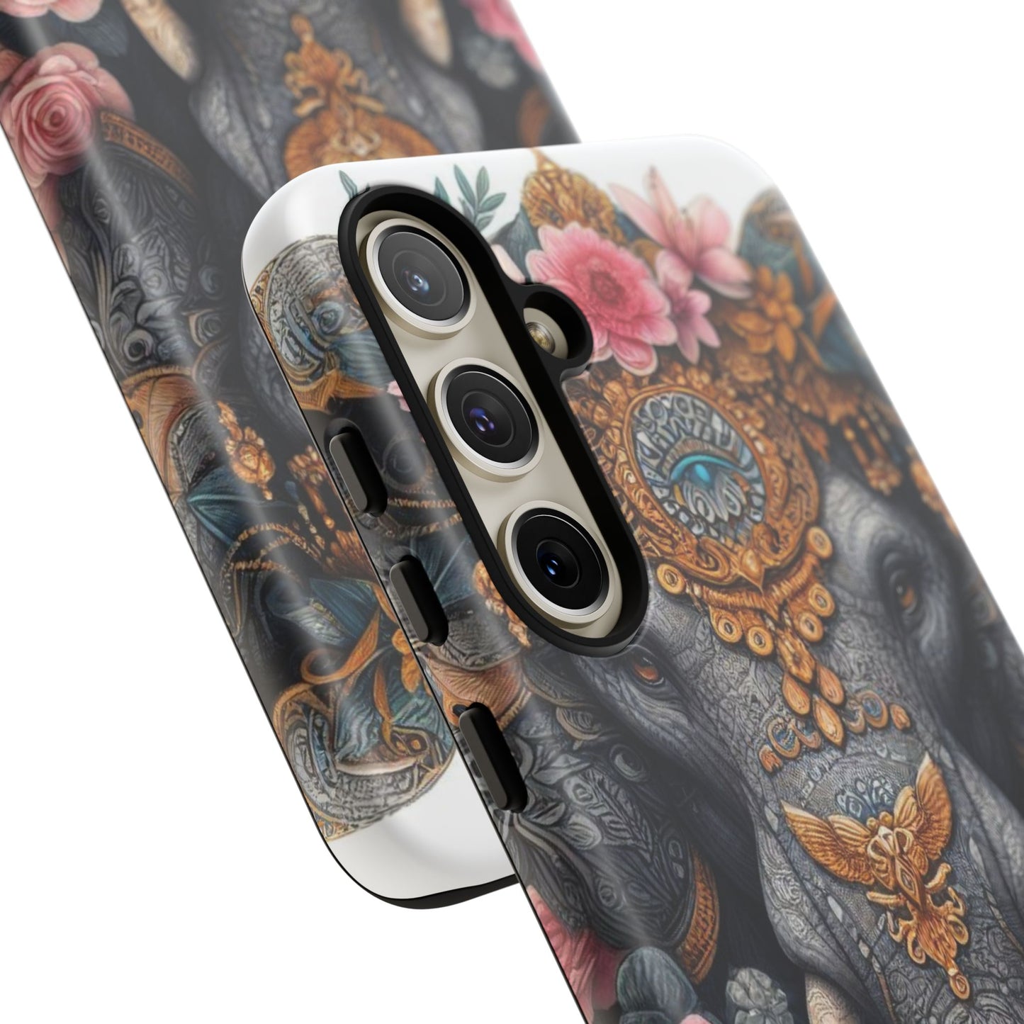 Golden Royal Elephant Mobile Cover – Luxurious Ornate Art