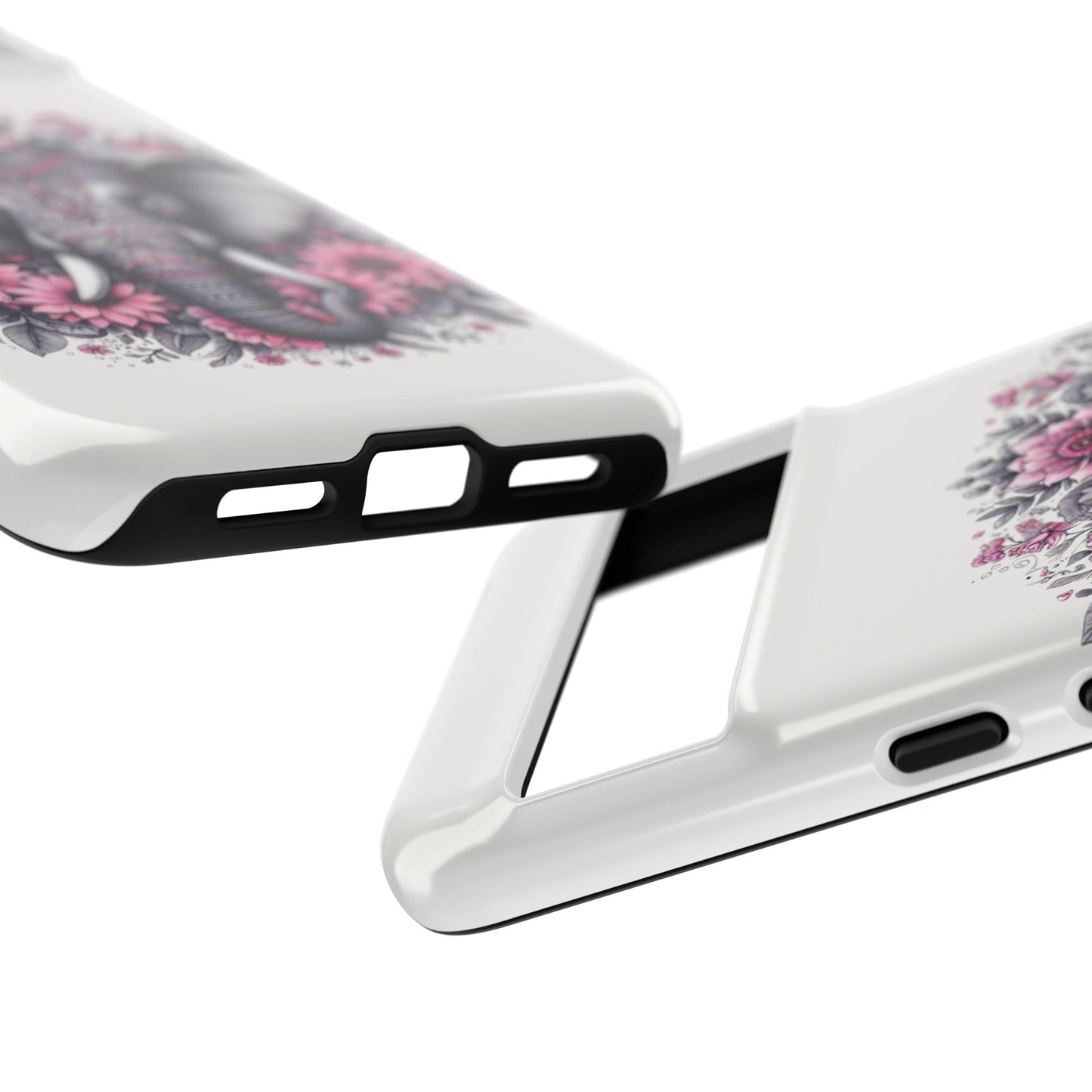 Intricate Floral Elephant Mobile Cover – Mandala-Inspired Boho Art