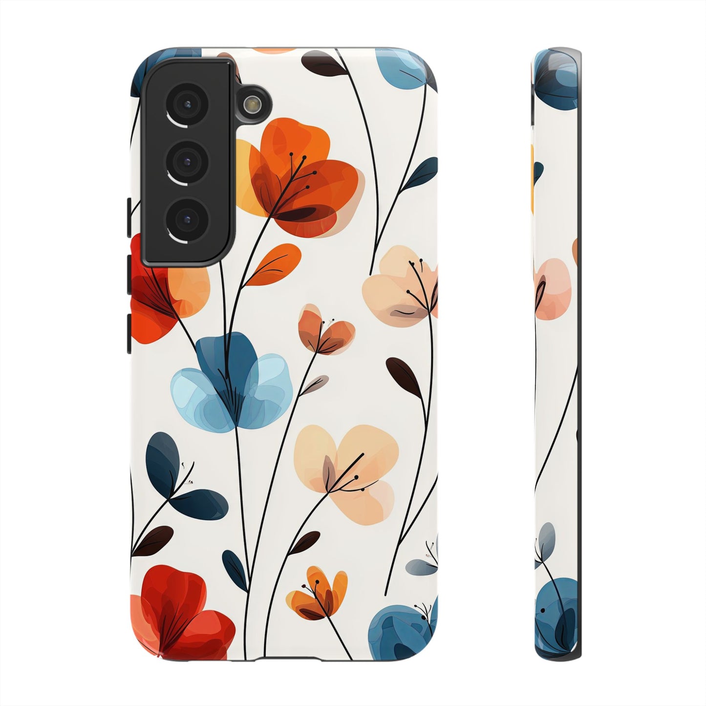 Colorful Floral Phone Case for iPhone, Samsung & Pixel | Bold Modern Botanical Print | Protective Matte Finish