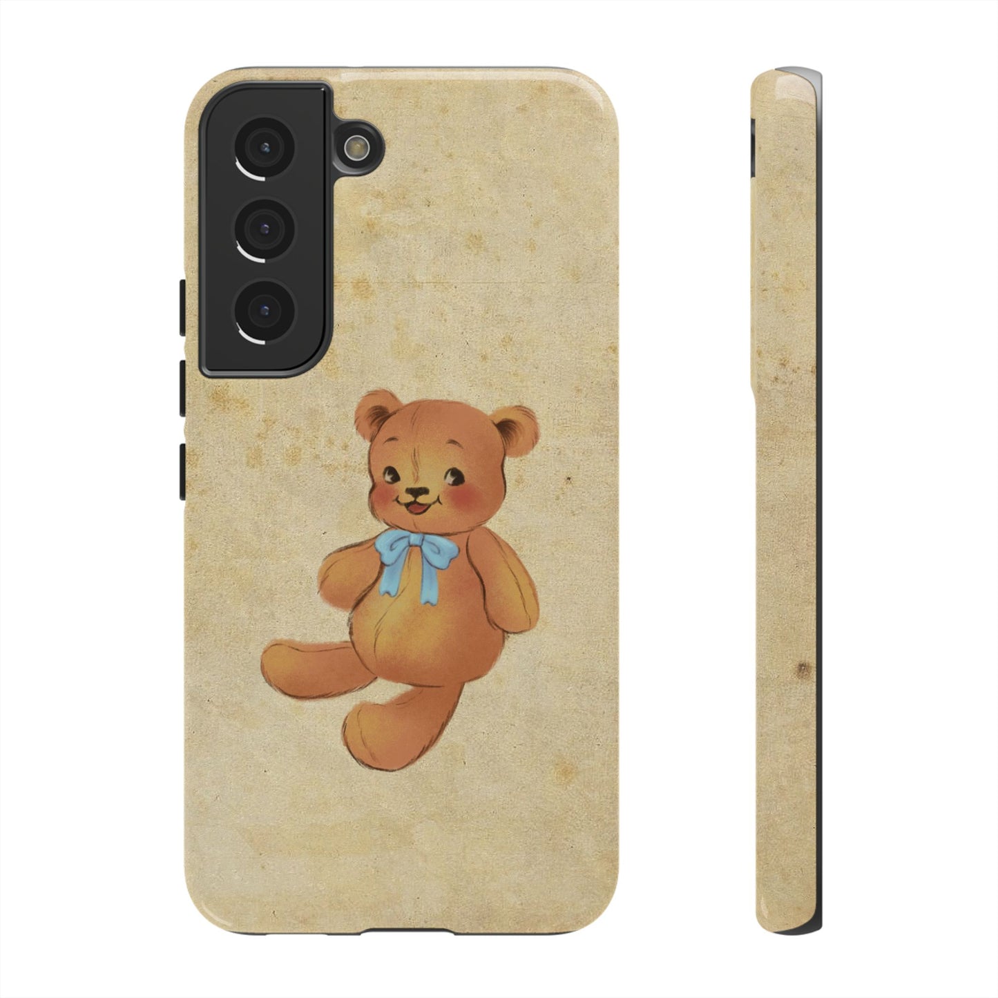 Vintage Teddy Bear Phone Case β Minimal Aesthetic, Soft Beige Retro Cover for iPhone, Samsung & Pixel