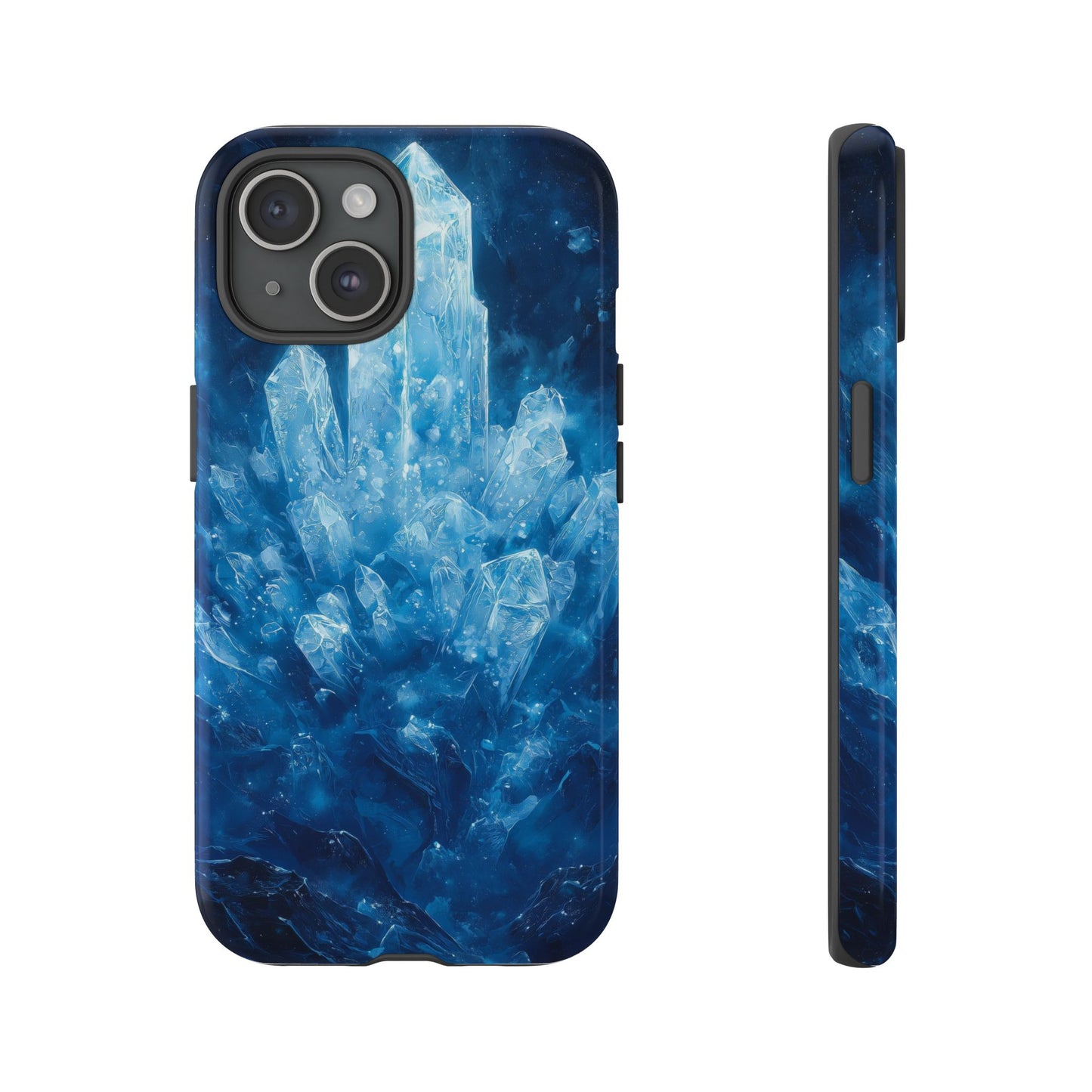 Cosmic Ice Crystal Matching Couple Phone Case – A Dazzling Duo for iPhone, Samsung & Google Pixel