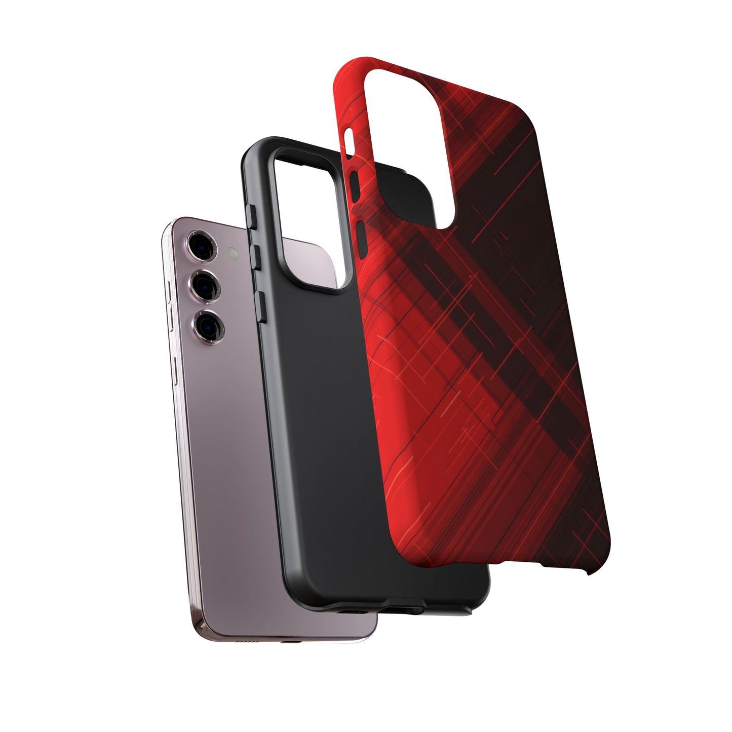 Abstract Red and Black Geometric Pattern