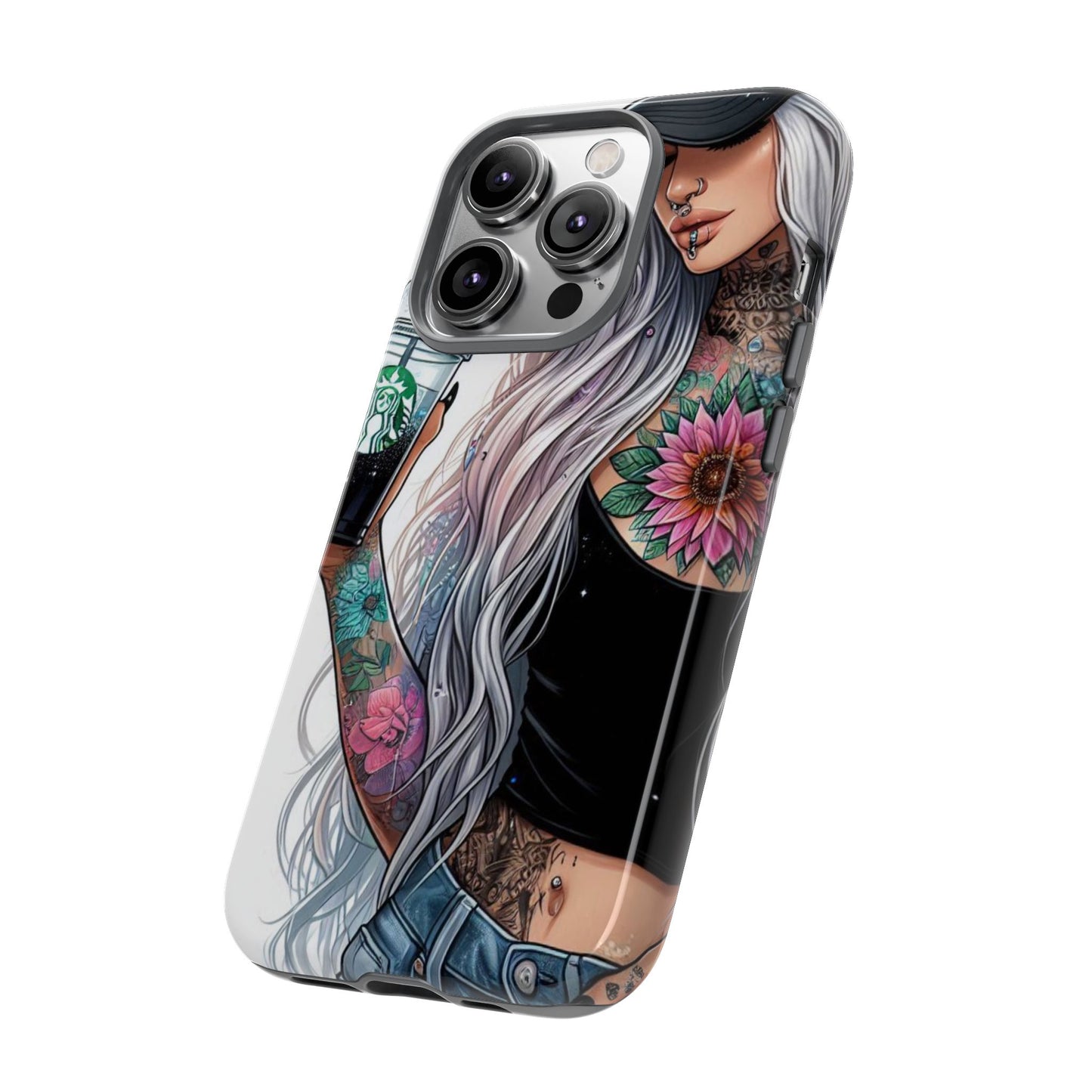 Tattooed Coffee Queen – Edgy Urban Aesthetic Mobile Cover