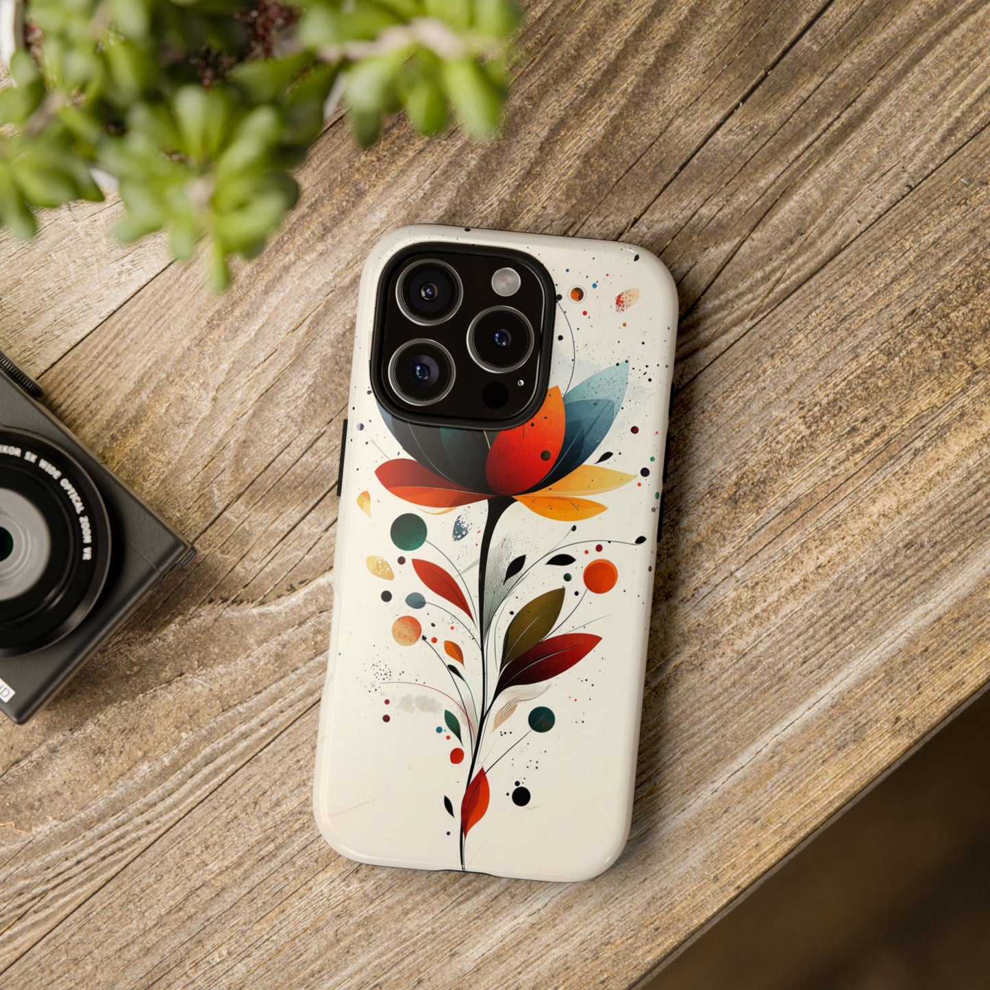 Celestial Petals – Abstract Floral Burst Phone Case for iPhone, Pixel & Samsung