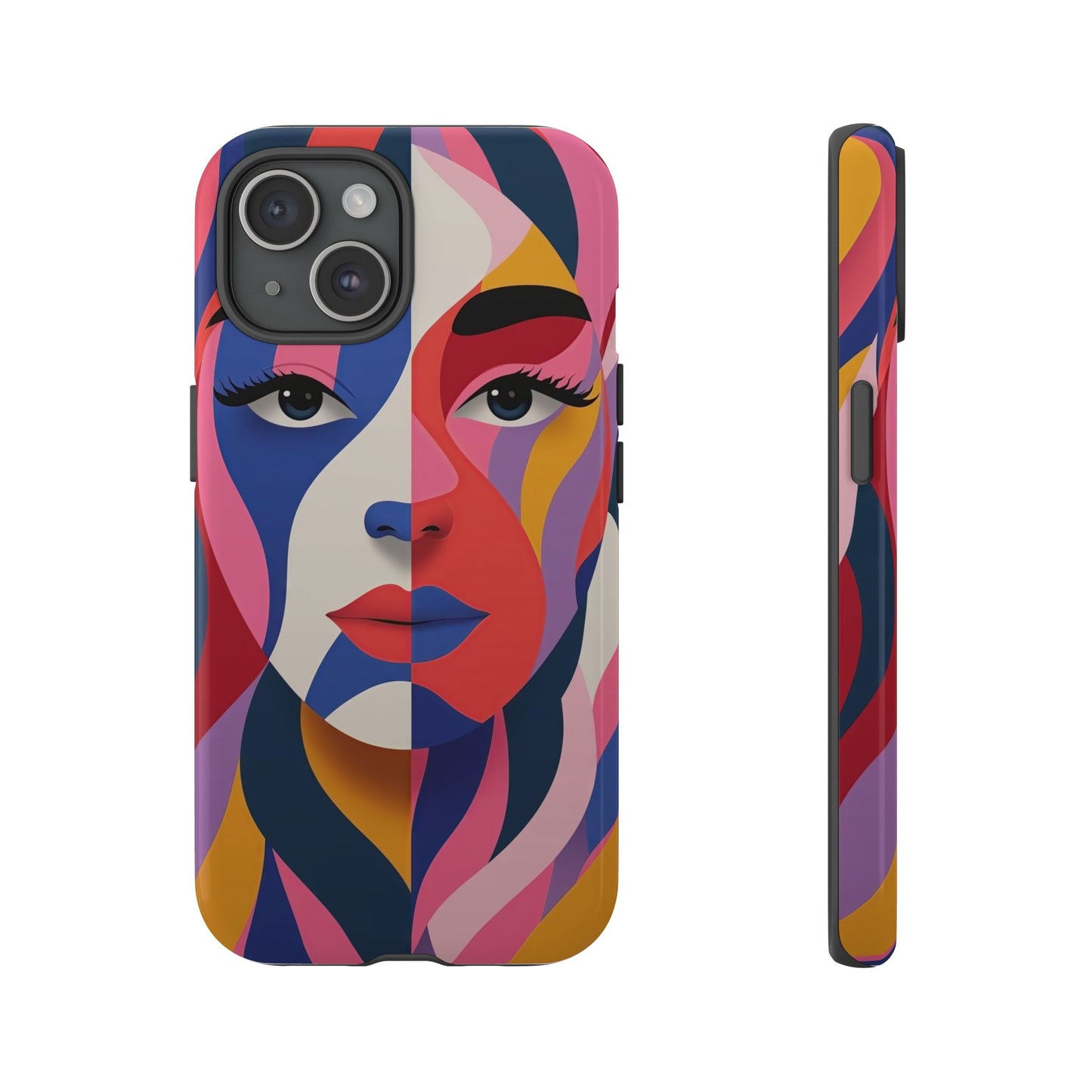 Abstract Portrait Phone Case - Vibrant Colors for iPhone, Google Pixel, and Samsung