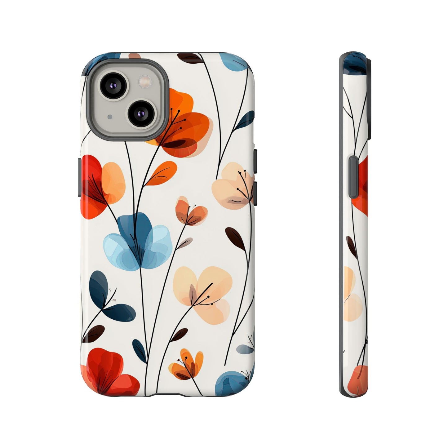 Colorful Floral Phone Case for iPhone, Samsung & Pixel | Bold Modern Botanical Print | Protective Matte Finish