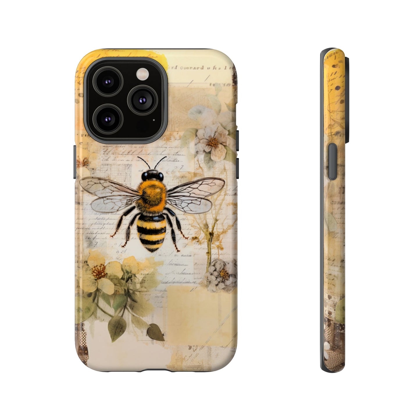 Honey Bee Print Phone Case - iPhone, Samsung & Google Pixel Cover - Artistic Phone Case, Insect Lover Gift