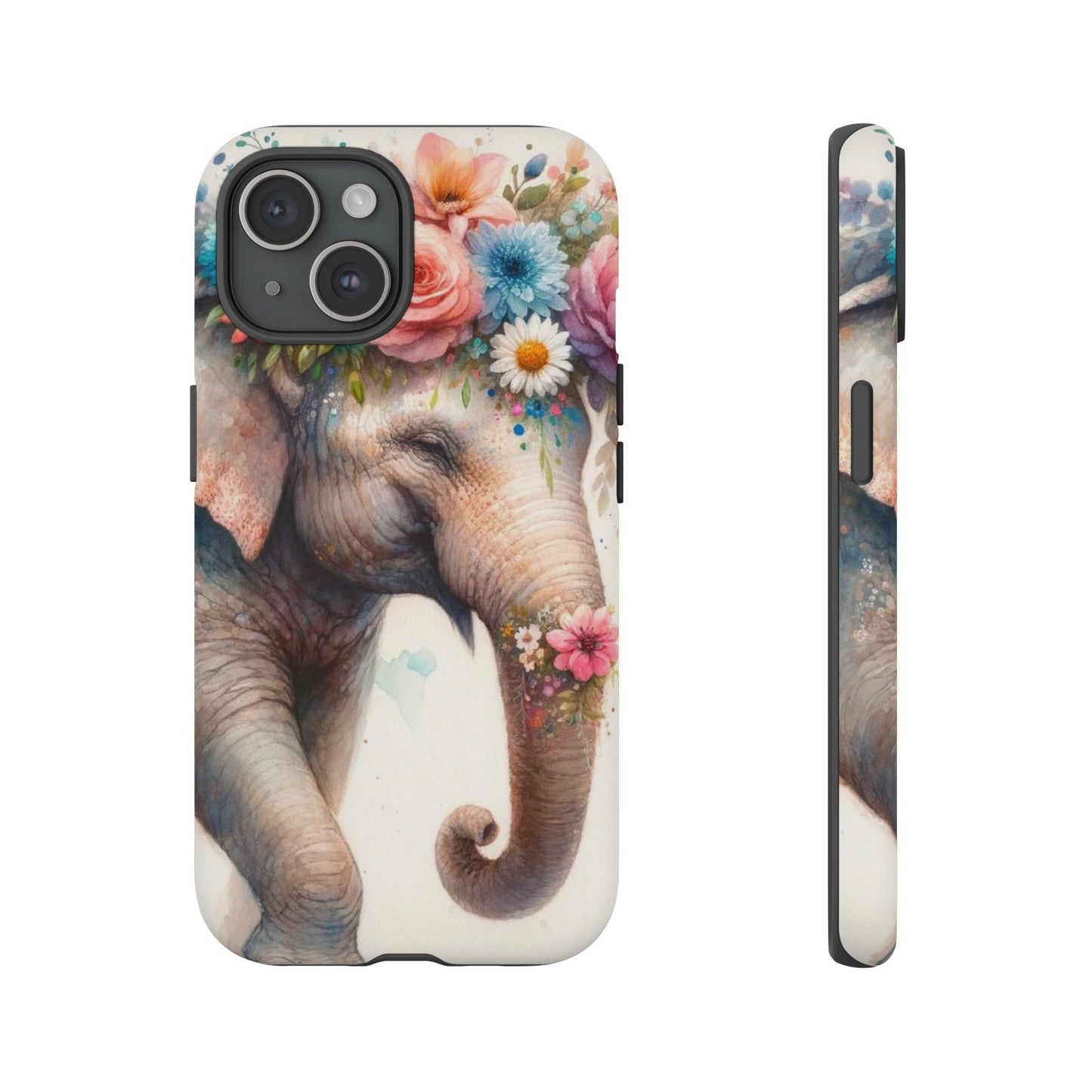 Joyful Floral Elephant Mobile Cover – Whimsical Watercolor Art