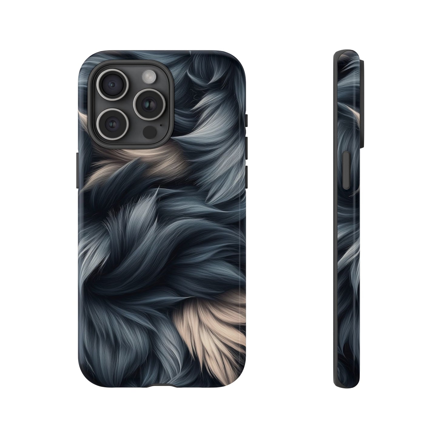 Midnight Wolf β Deep Silver & Purple Fur Phone Case for iPhone, Pixel & Samsung