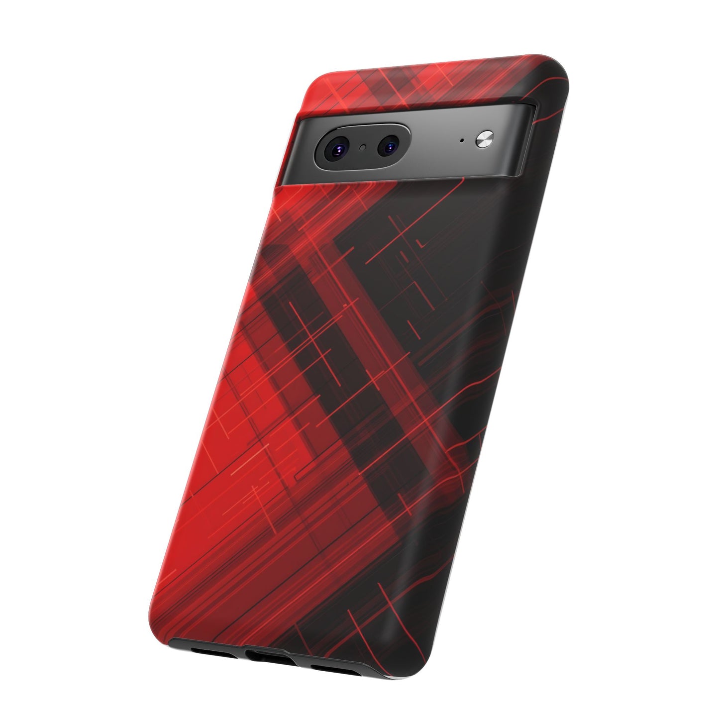 Abstract Red and Black Geometric Pattern