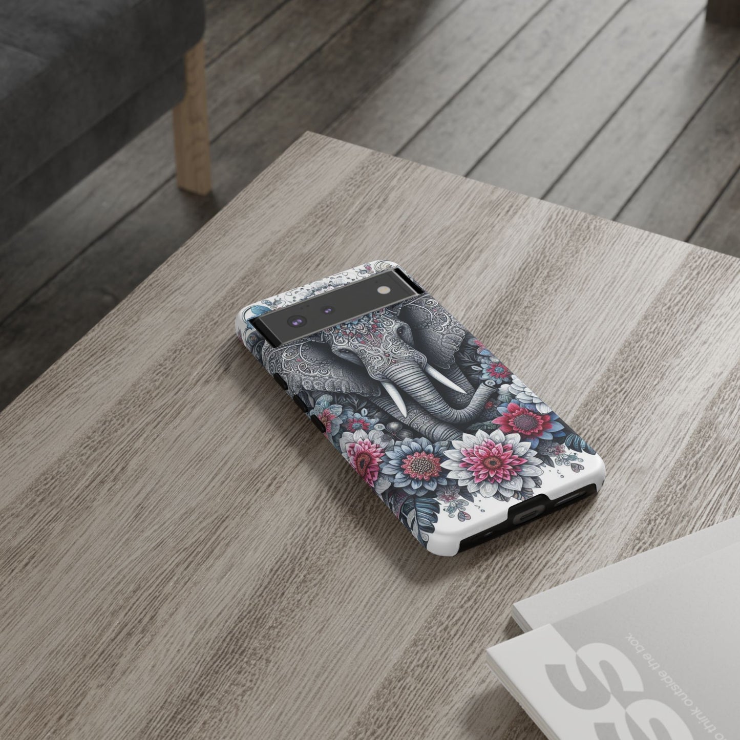 Regal Mandala Elephant Mobile Cover – Ornate Floral Art