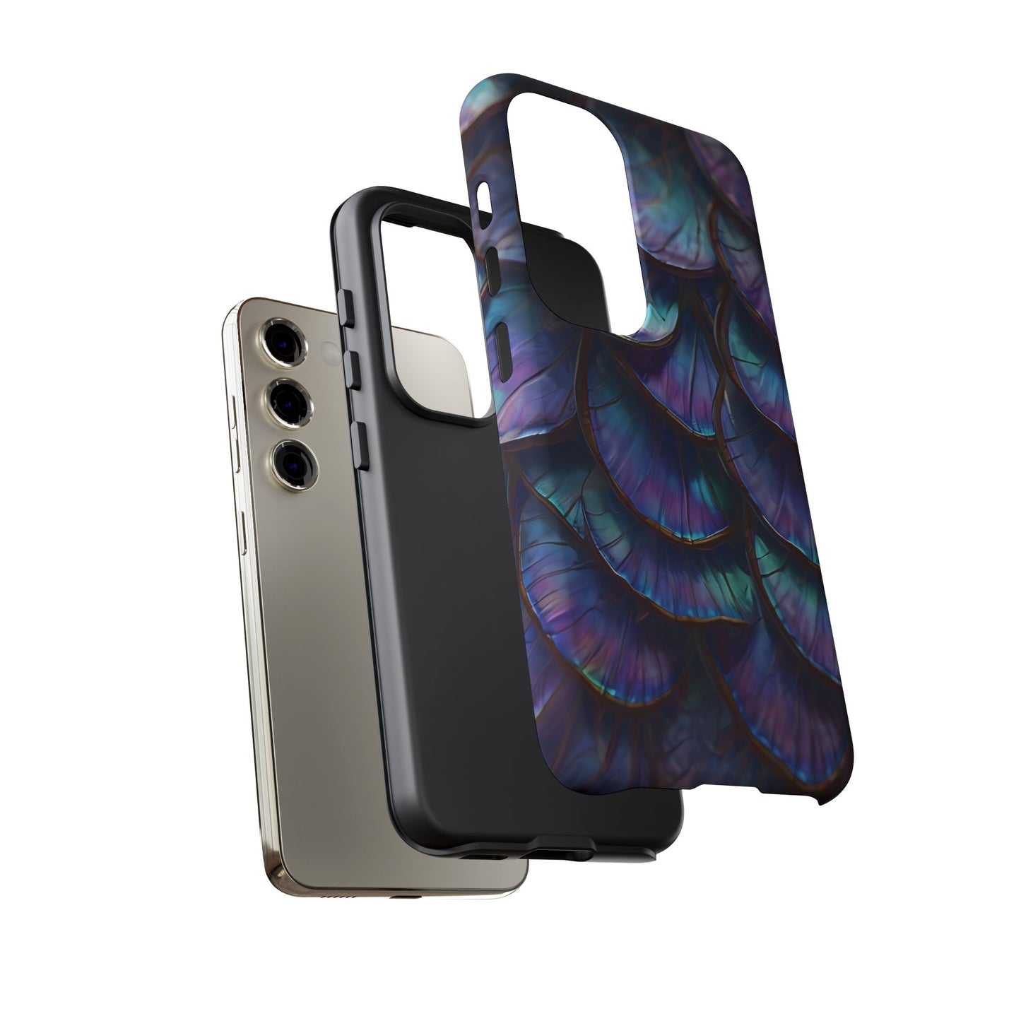 Abstract Macro Shot of Iridescent Butterfly Fish Scales Phone Case Design