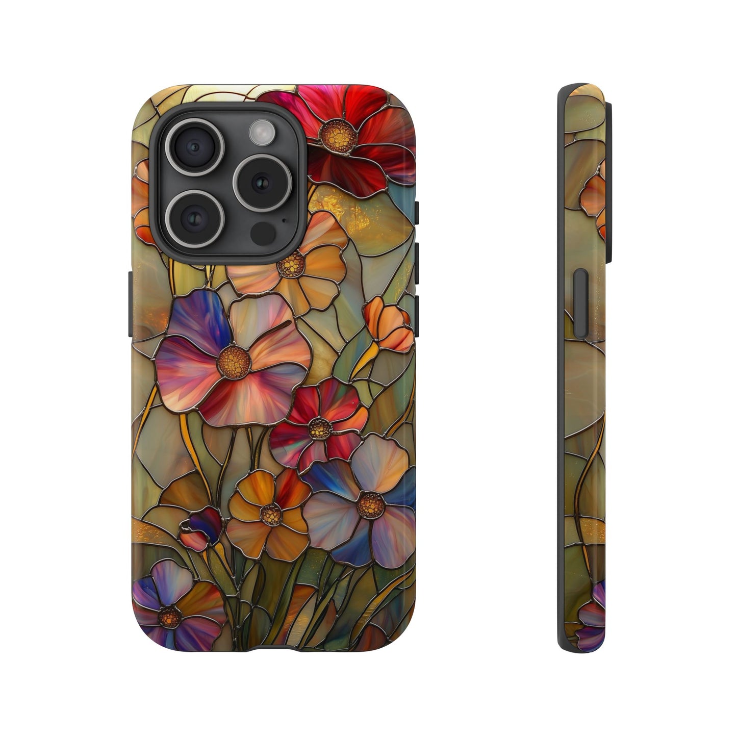 Whispers of Spring – Stained Glass Wildflower Phone Case for iPhone, Samsung & Pixel