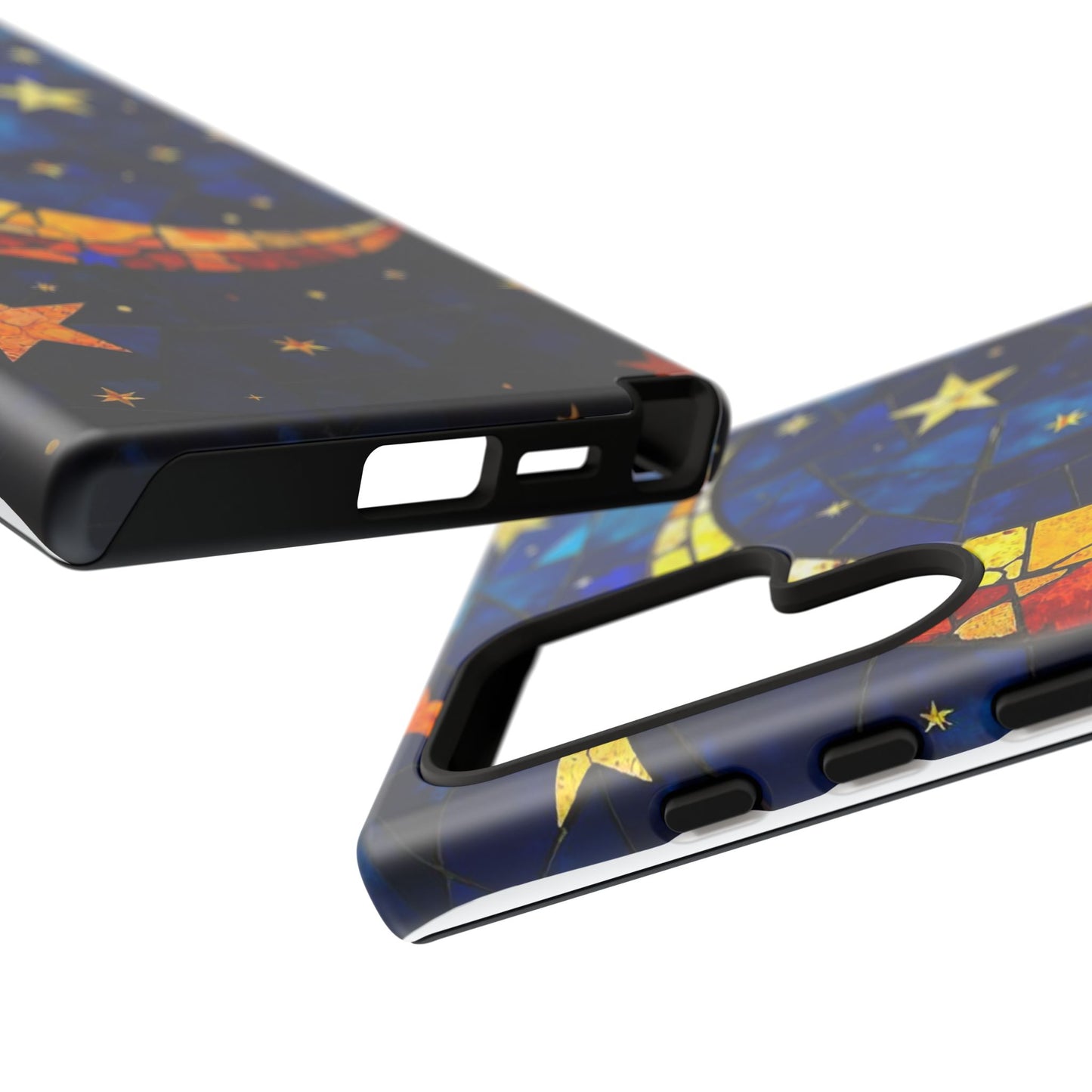 Celestial Crescent: Vibrant Moon and Stars Phone Case