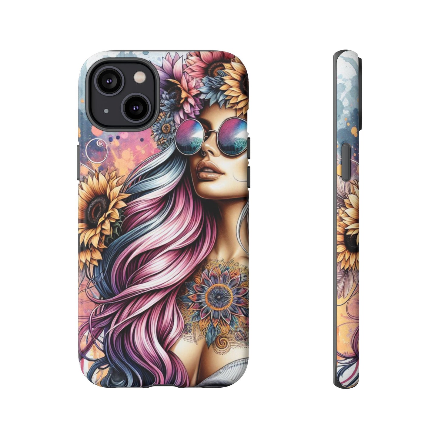 Bohemian Sunflower Queen – Retro Floral Fantasy Mobile Cover