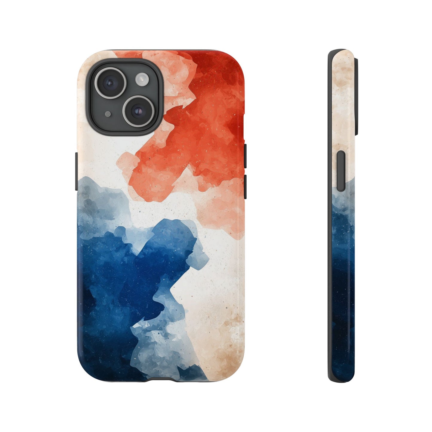 Crimson & Cobalt – Abstract Watercolor Splash Phone Case for iPhone, Google Pixel, Samsung