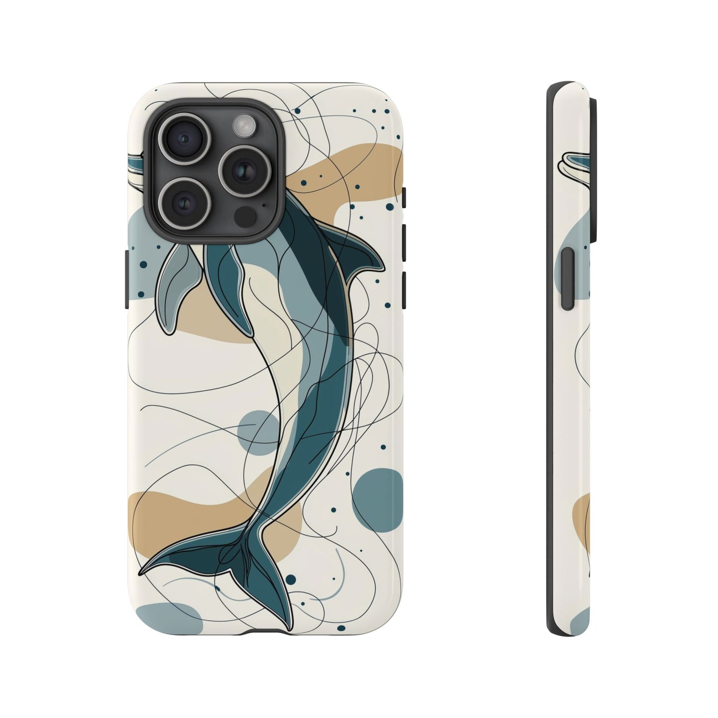 Ocean Whimsy: Abstract Dolphin Splash Phone Case for iPhone, Samsung & Pixel