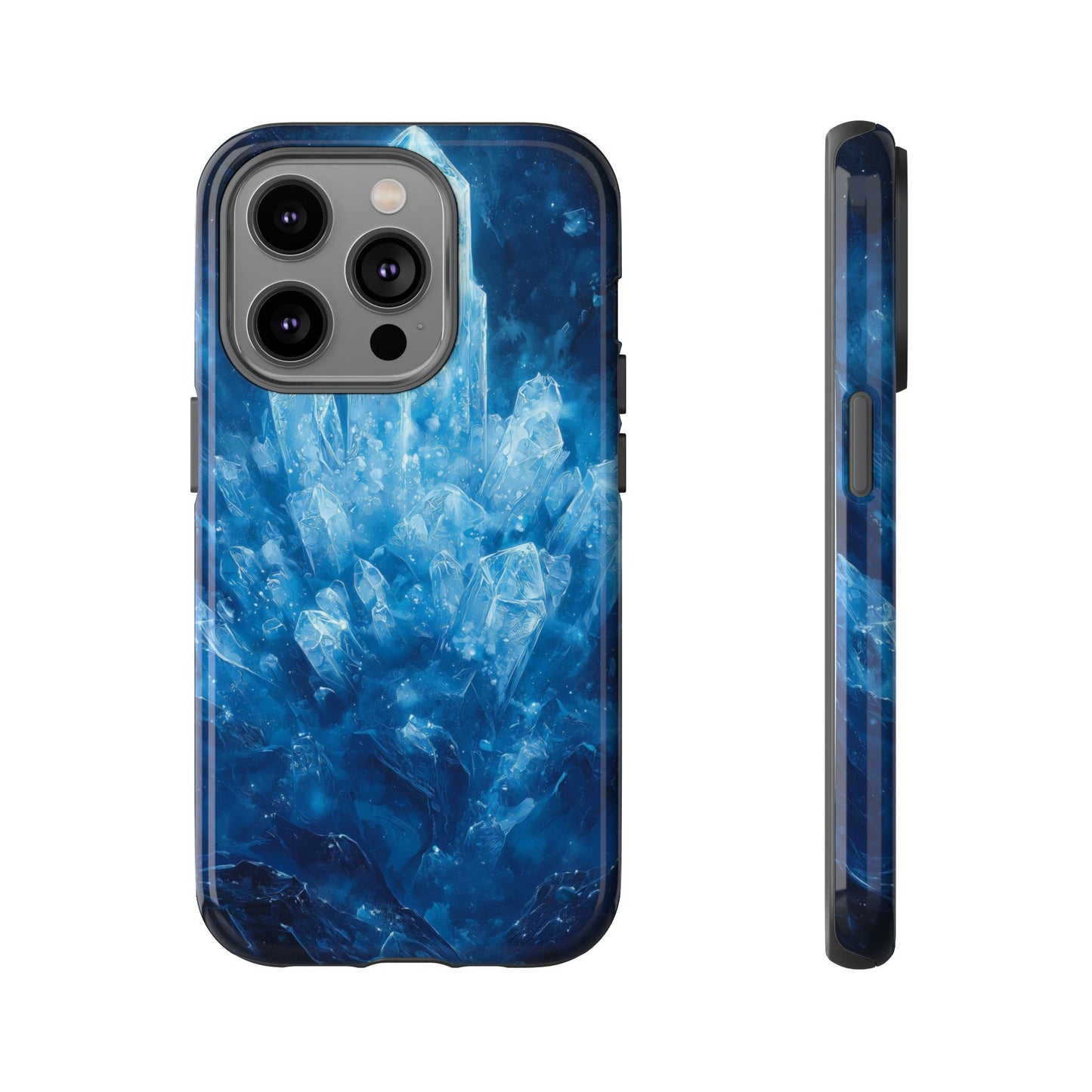 Cosmic Ice Crystal Matching Couple Phone Case – A Dazzling Duo for iPhone, Samsung & Google Pixel