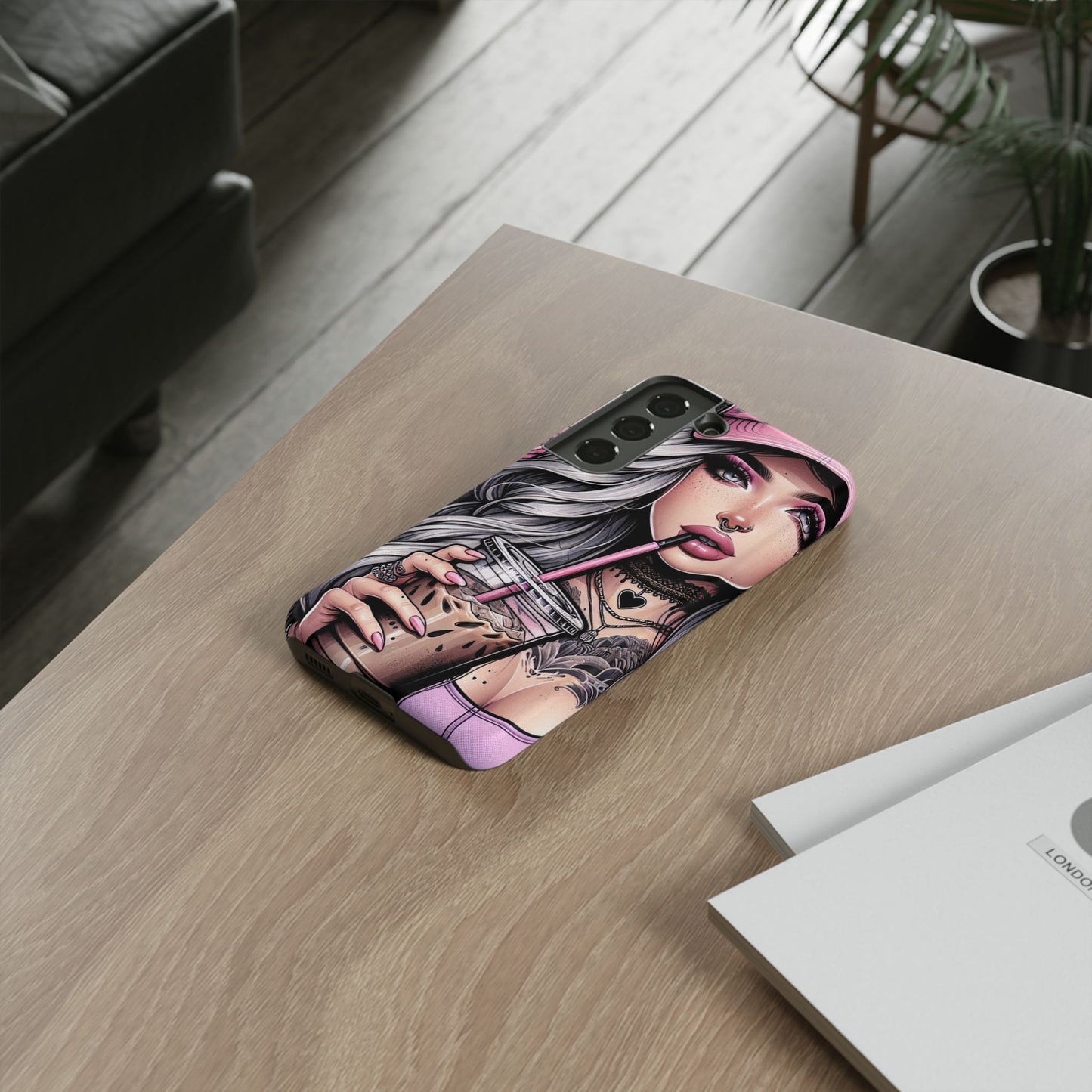 Pink Aesthetic Rebel – Iced Coffee & Inked Beauty Mobile Cover