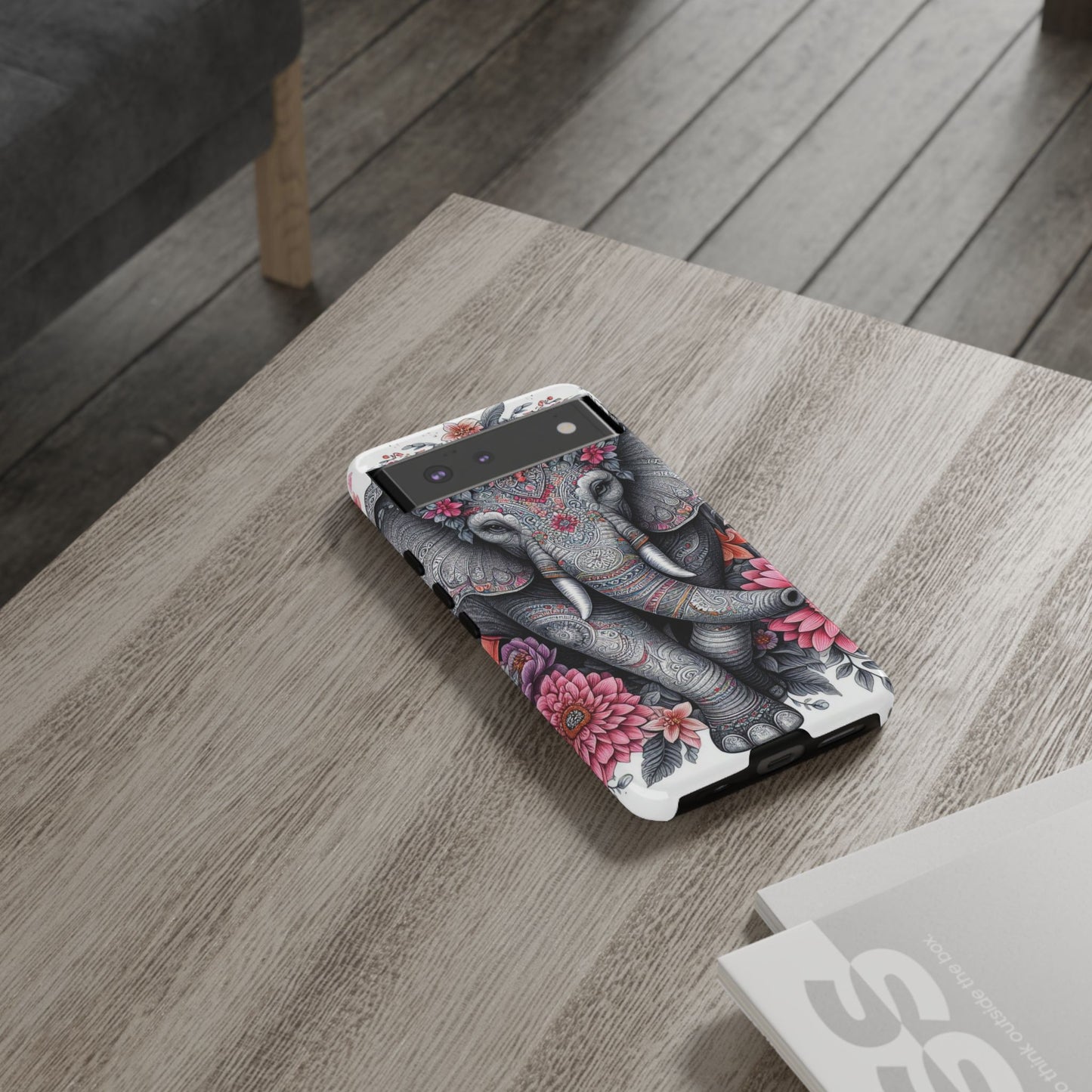 Bohemian Floral Elephant Mobile Cover – Intricate Mandala Art