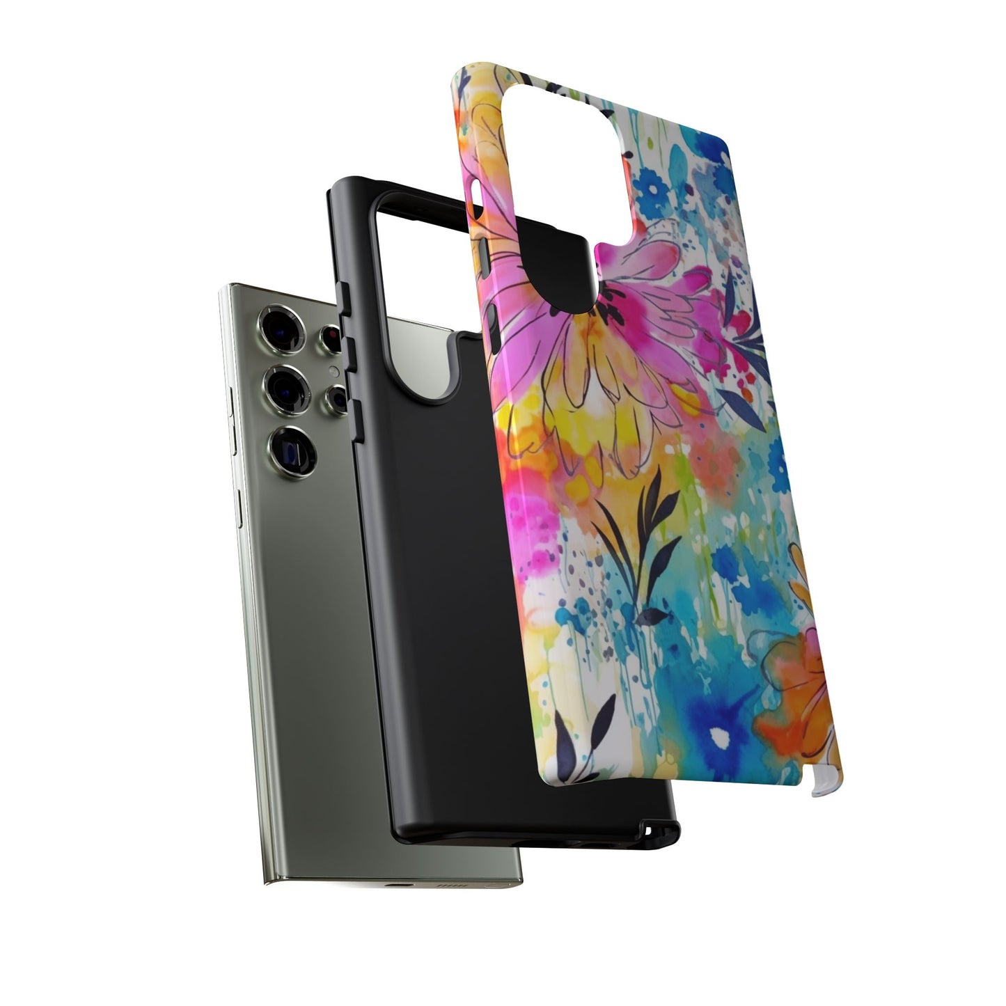 Abstract Watercolor Bloom Phone Case – Expressive & Vibrant