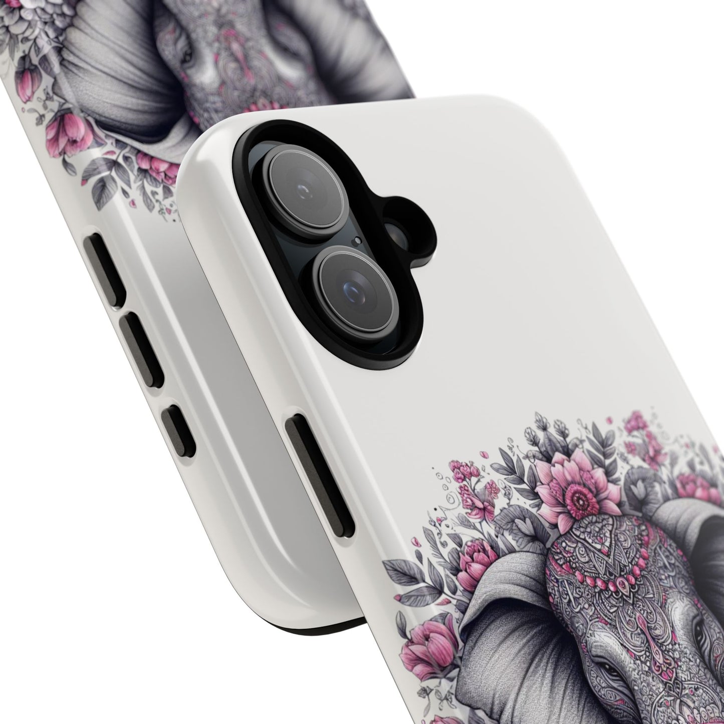 Intricate Floral Elephant Mobile Cover – Mandala-Inspired Boho Art