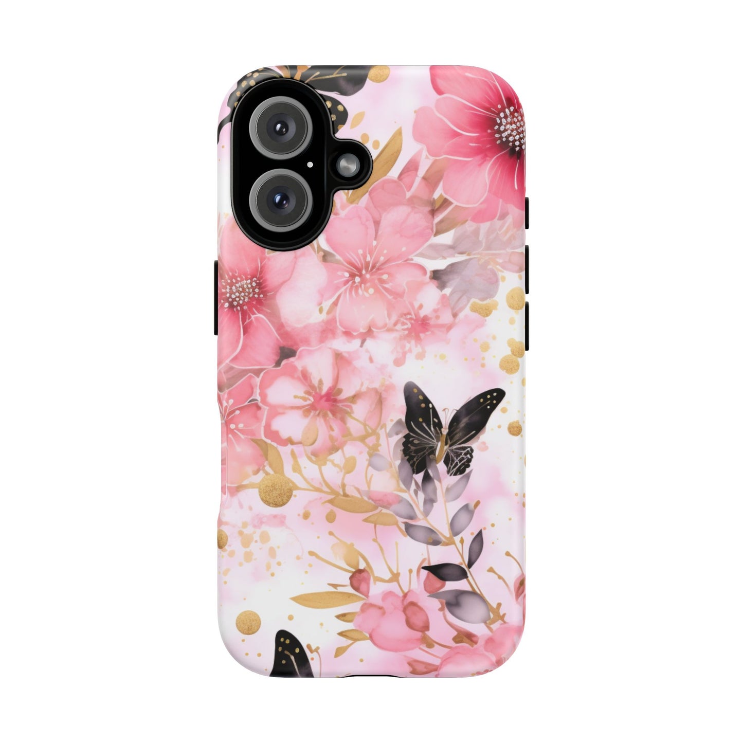 Pink Blossom & Gold Butterfly Mobile Case