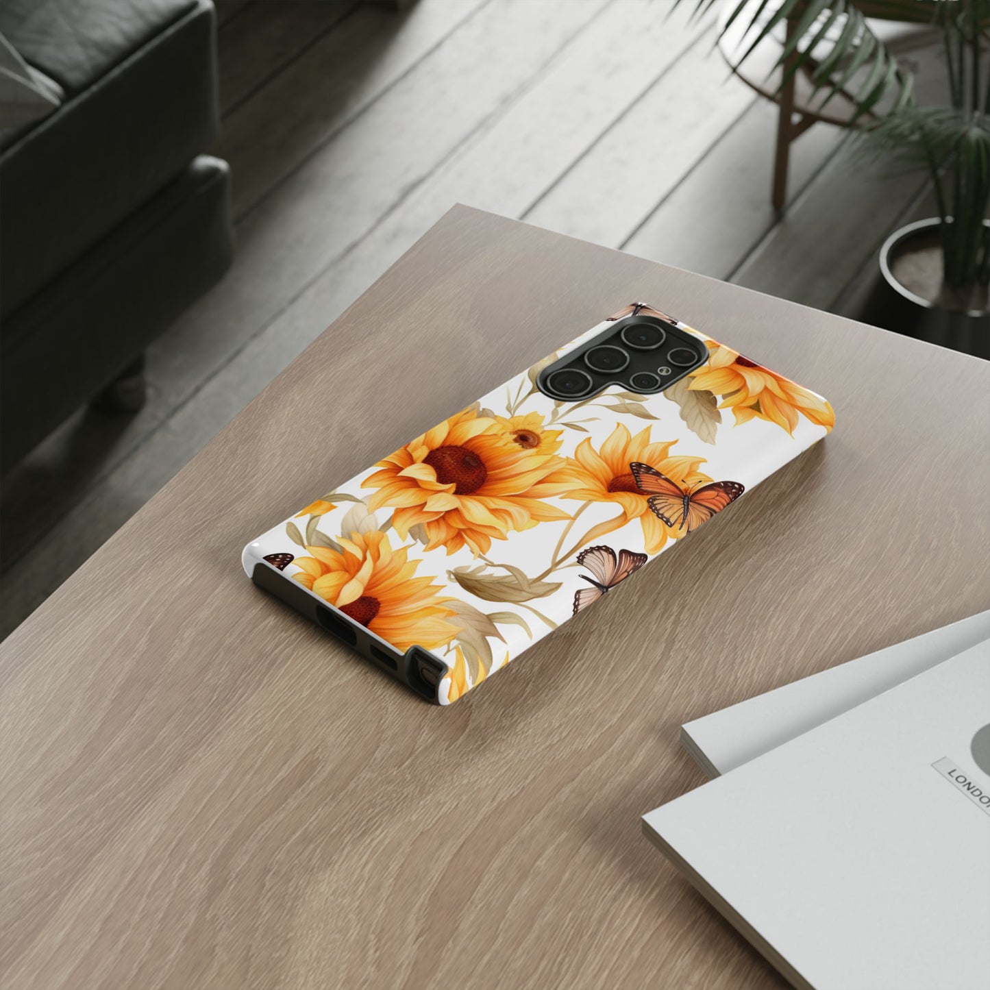 Sunflower & Butterfly Aesthetic Mobile Case – Bright & Nature-Inspired