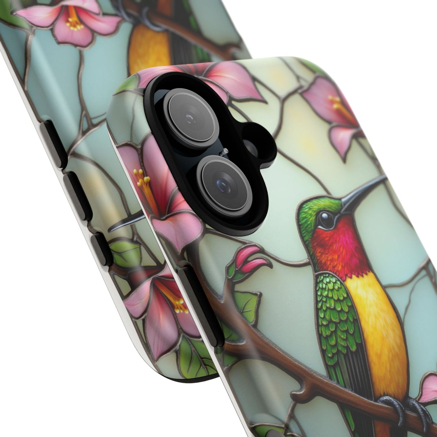 Elegant Hummingbird with Floral Mosaic | Artistic Nature Design