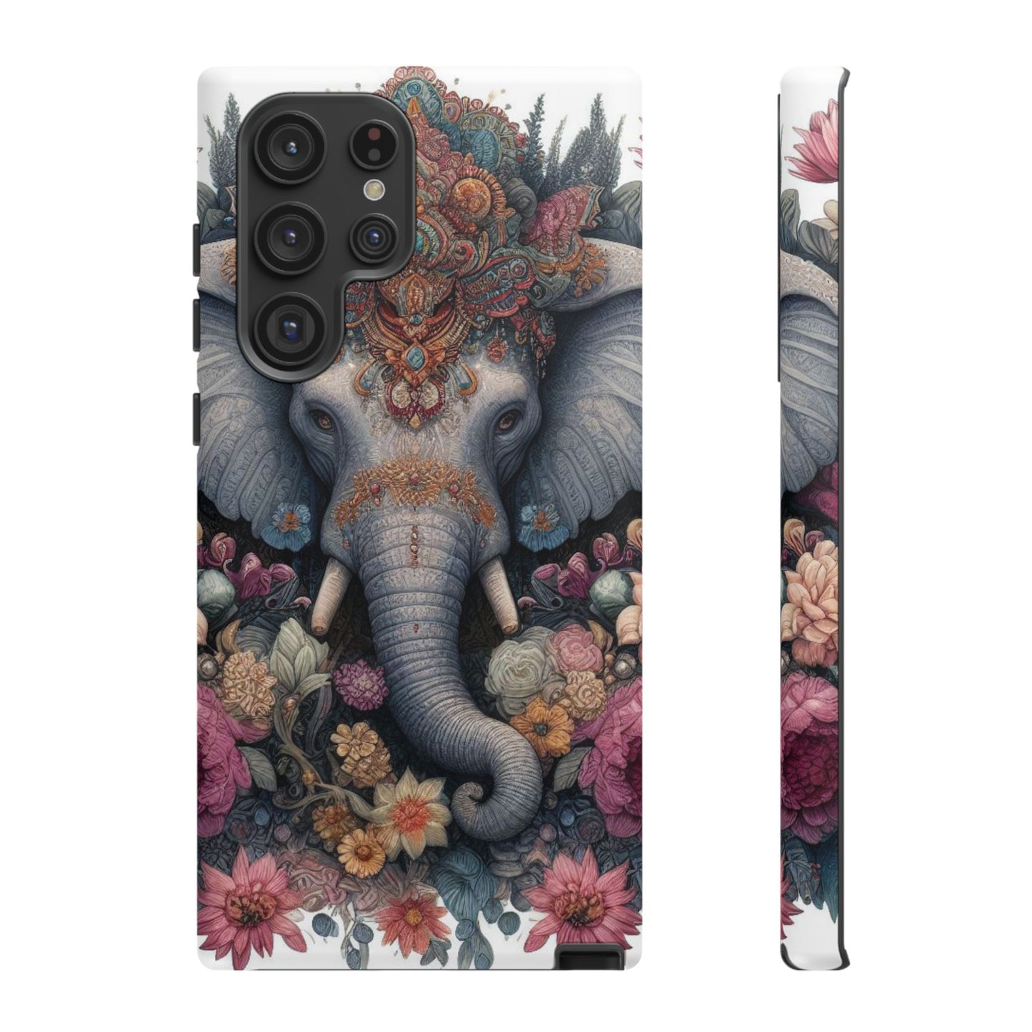 Regal Ornate Elephant Mobile Cover – Majestic Bohemian Art