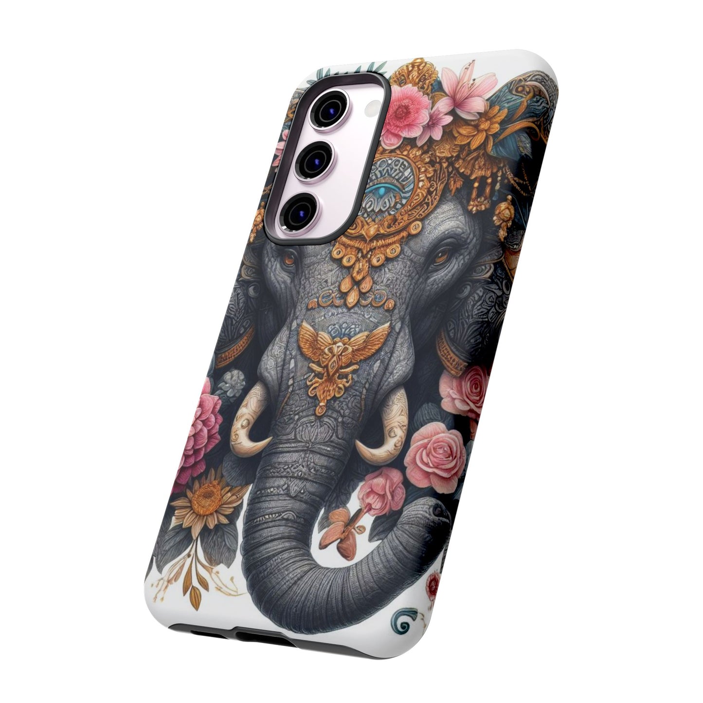 Golden Royal Elephant Mobile Cover – Luxurious Ornate Art