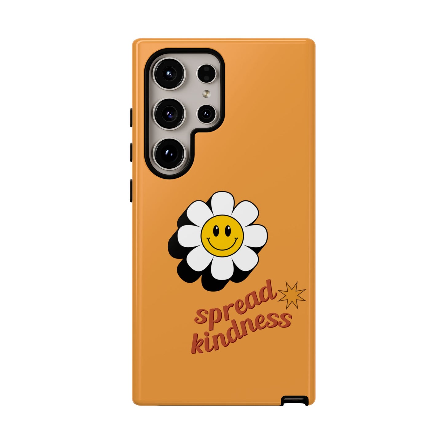 Retro White Flower "Spread Kindness" Phone Case – Vintage Aesthetic for iPhone, Samsung & Google Pixel