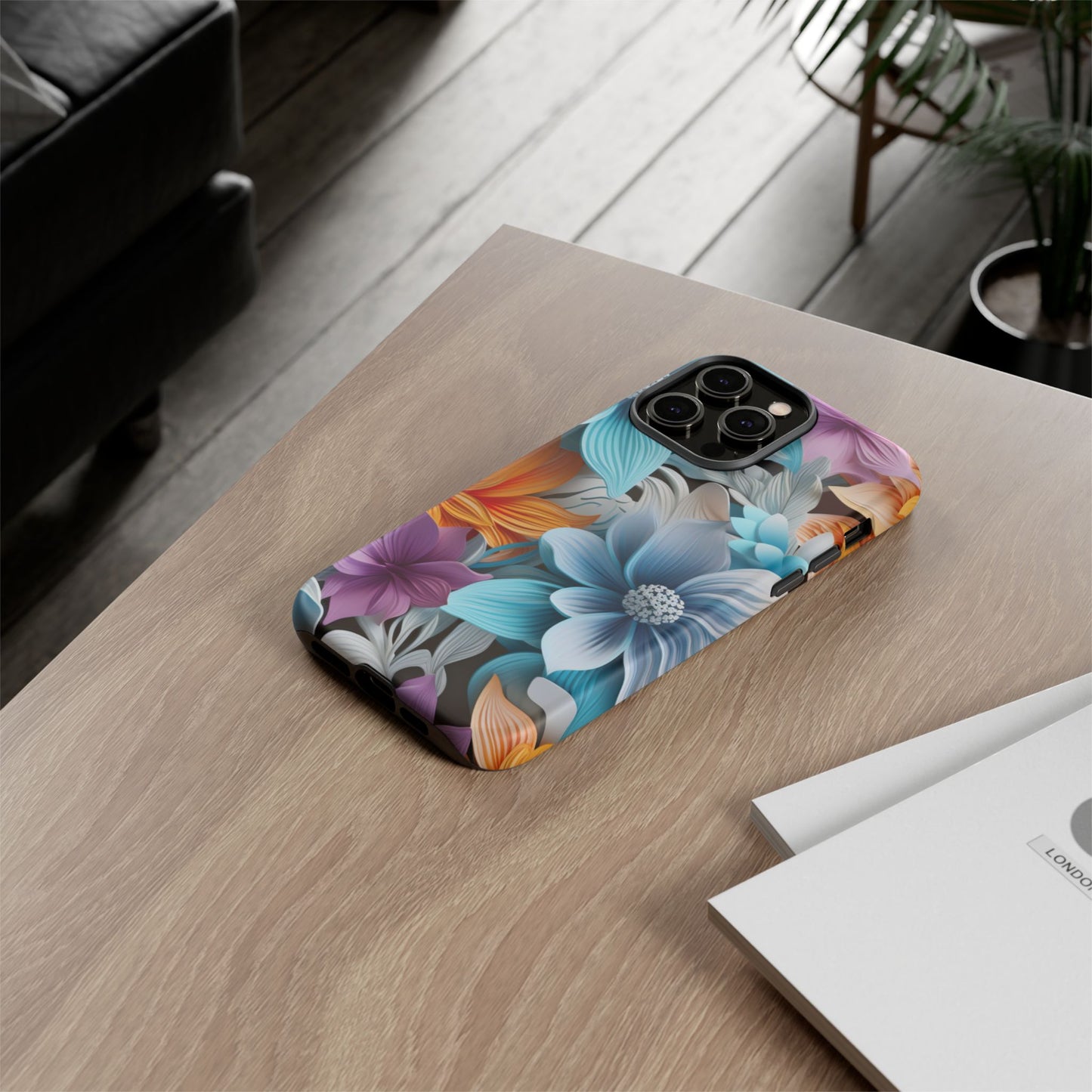 Elegant 3D Floral Bloom Mobile Case – Vivid & Artistic