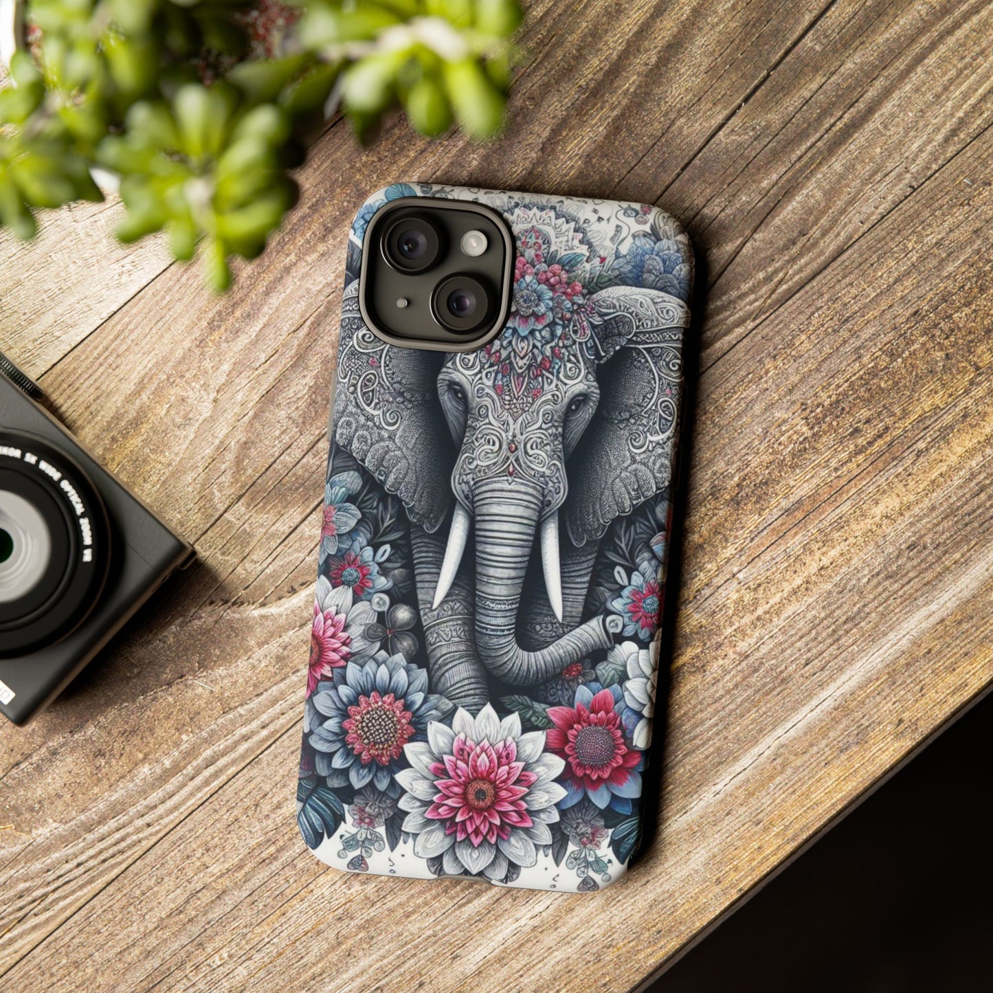 Regal Mandala Elephant Mobile Cover – Ornate Floral Art