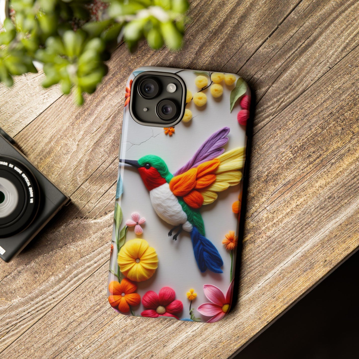 Elegant Hummingbird with Floral Mosaic Design | Nature's Artistic Vibes | iPhone 16 Pro