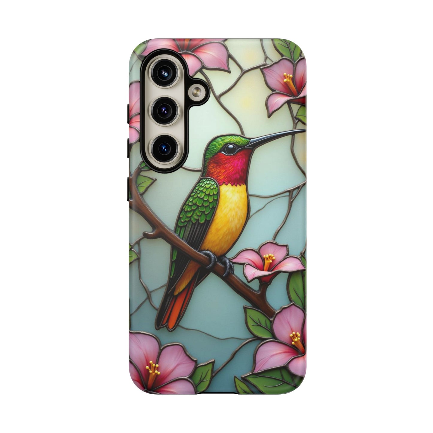 Elegant Hummingbird with Floral Mosaic | Artistic Nature Design