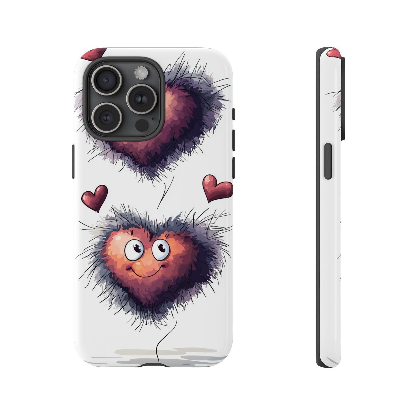 Fuzzy Love Hearts - Cute Anime Phone Case for iPhone, Samsung, Google Pixel