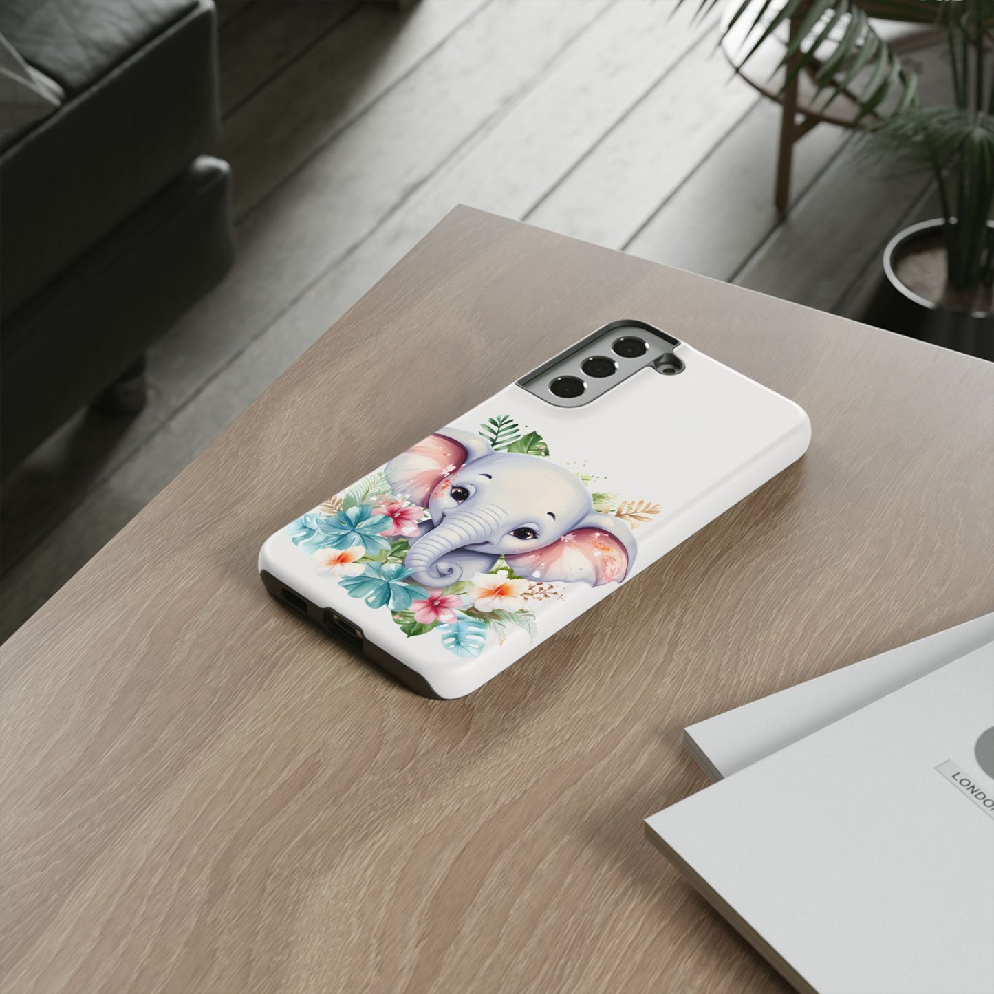 Adorable Baby Elephant Mobile Cover – Floral Fantasy Art