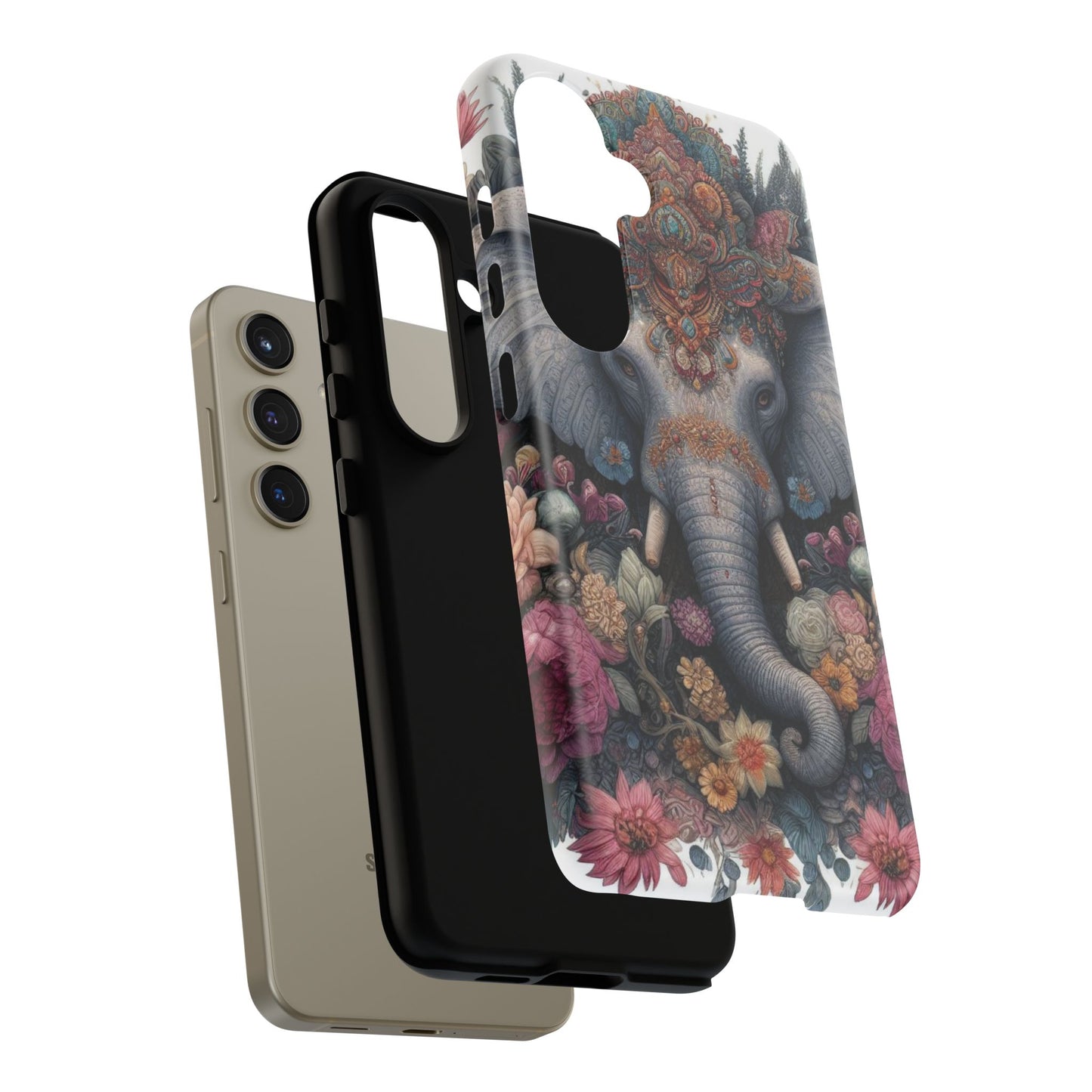 Regal Ornate Elephant Mobile Cover – Majestic Bohemian Art