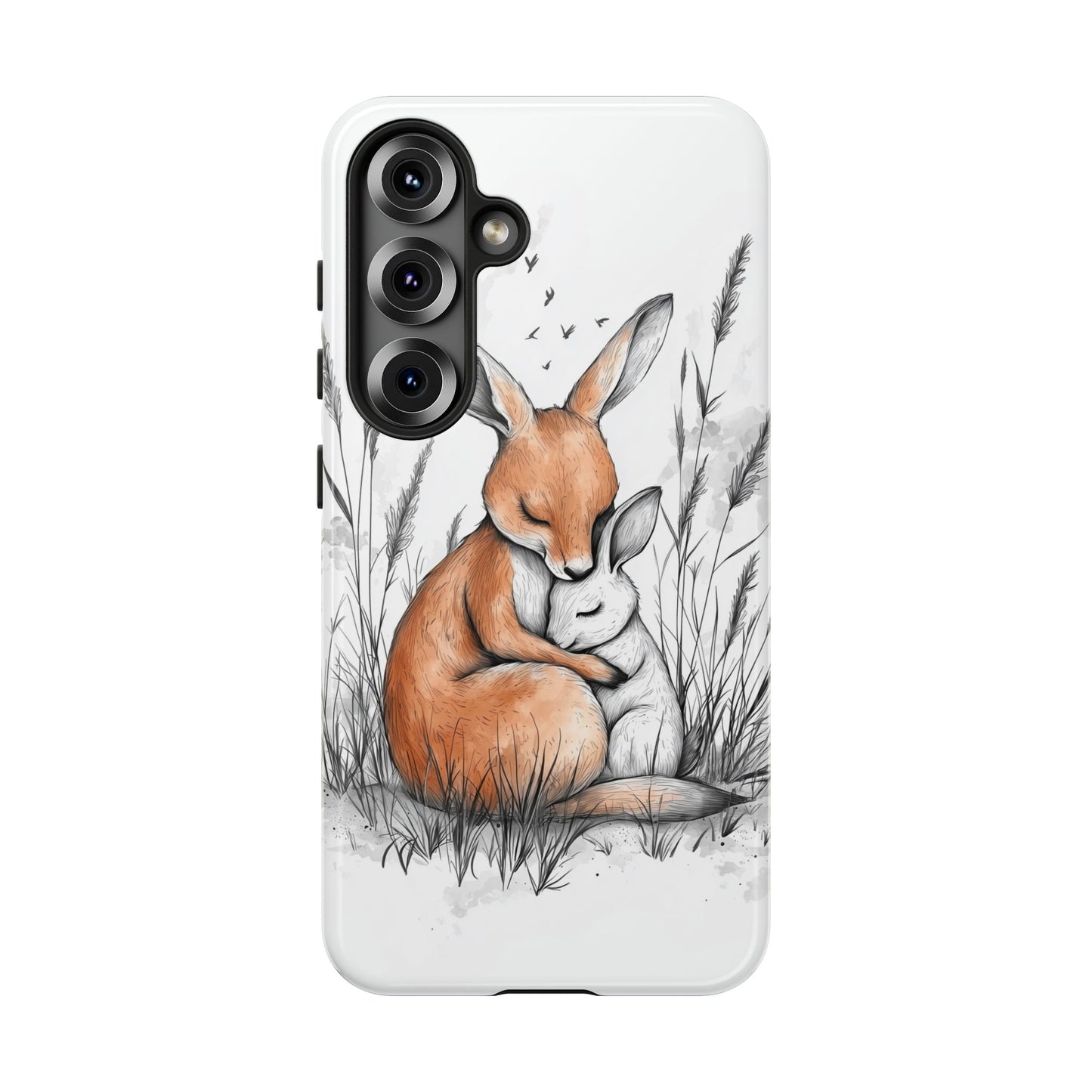 Bunny Embrace: Watercolor Woodland Hug Phone Case for iPhone, Samsung & Pixel