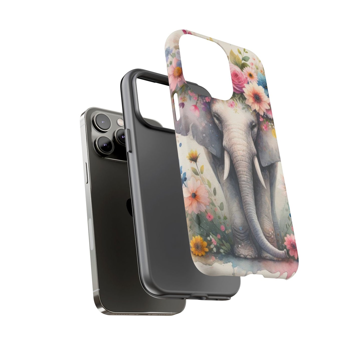 Watercolor Floral Elephant Mobile Cover – Dreamy Artistic Design