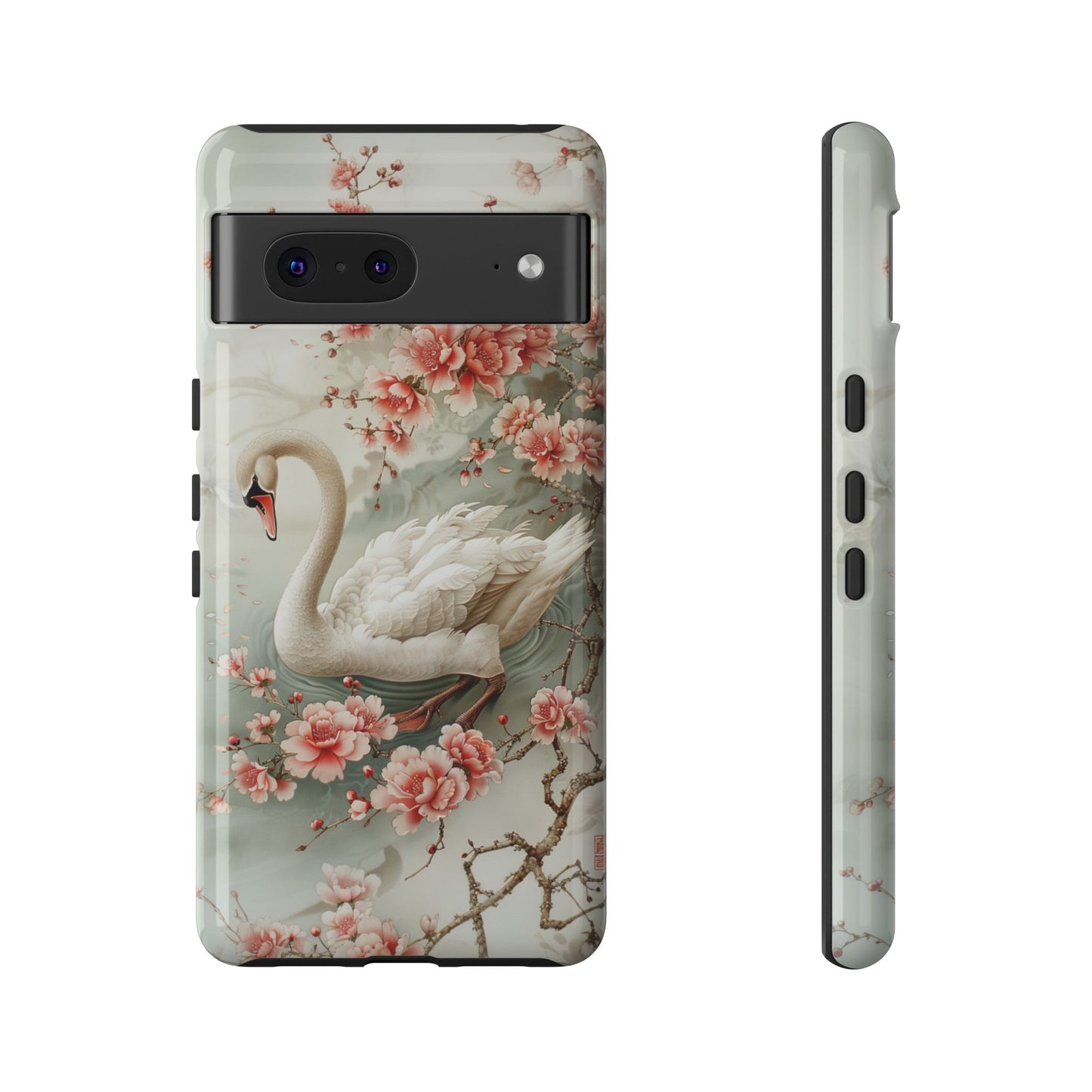 Floral Swan Phone Case β Bird Phone Case, Elegant & Protective for iPhone, Samsung & Google Pixel