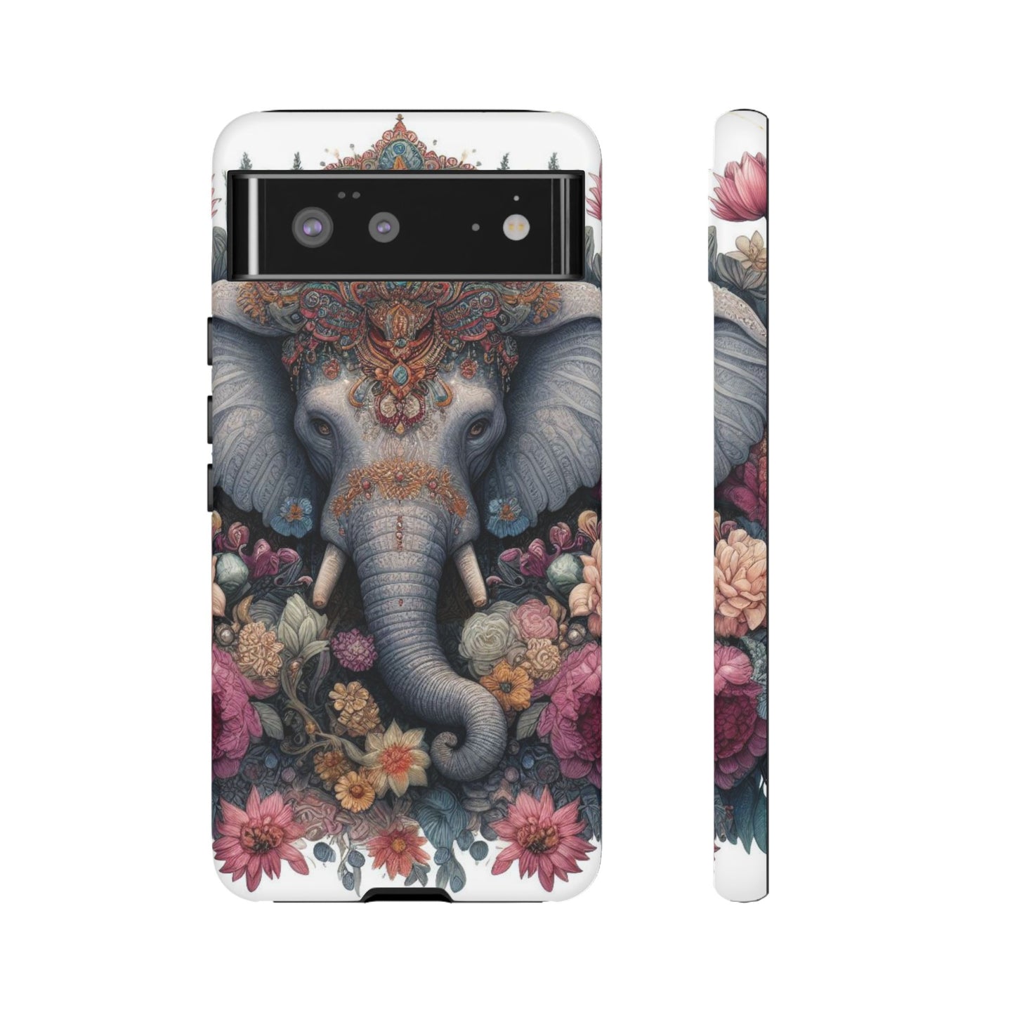 Regal Ornate Elephant Mobile Cover – Majestic Bohemian Art