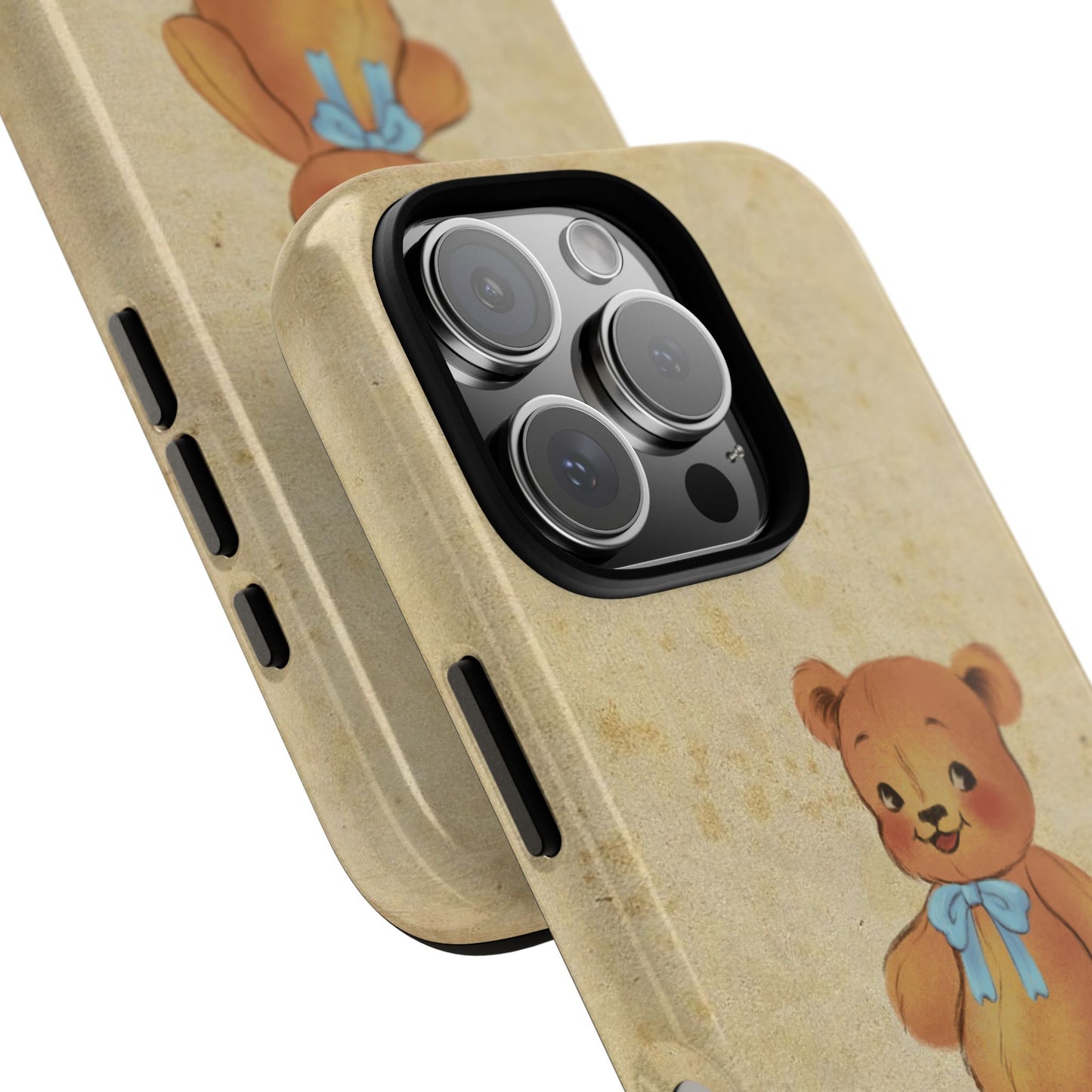 Vintage Teddy Bear Phone Case β Minimal Aesthetic, Soft Beige Retro Cover for iPhone, Samsung & Pixel
