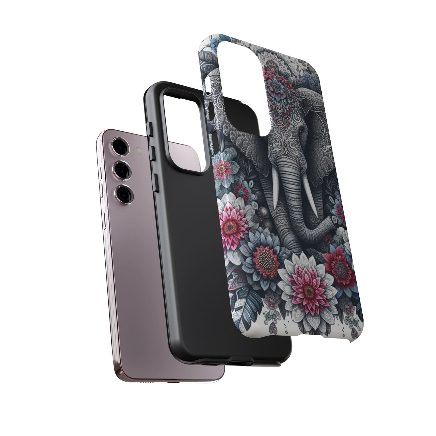 Regal Mandala Elephant Mobile Cover – Ornate Floral Art