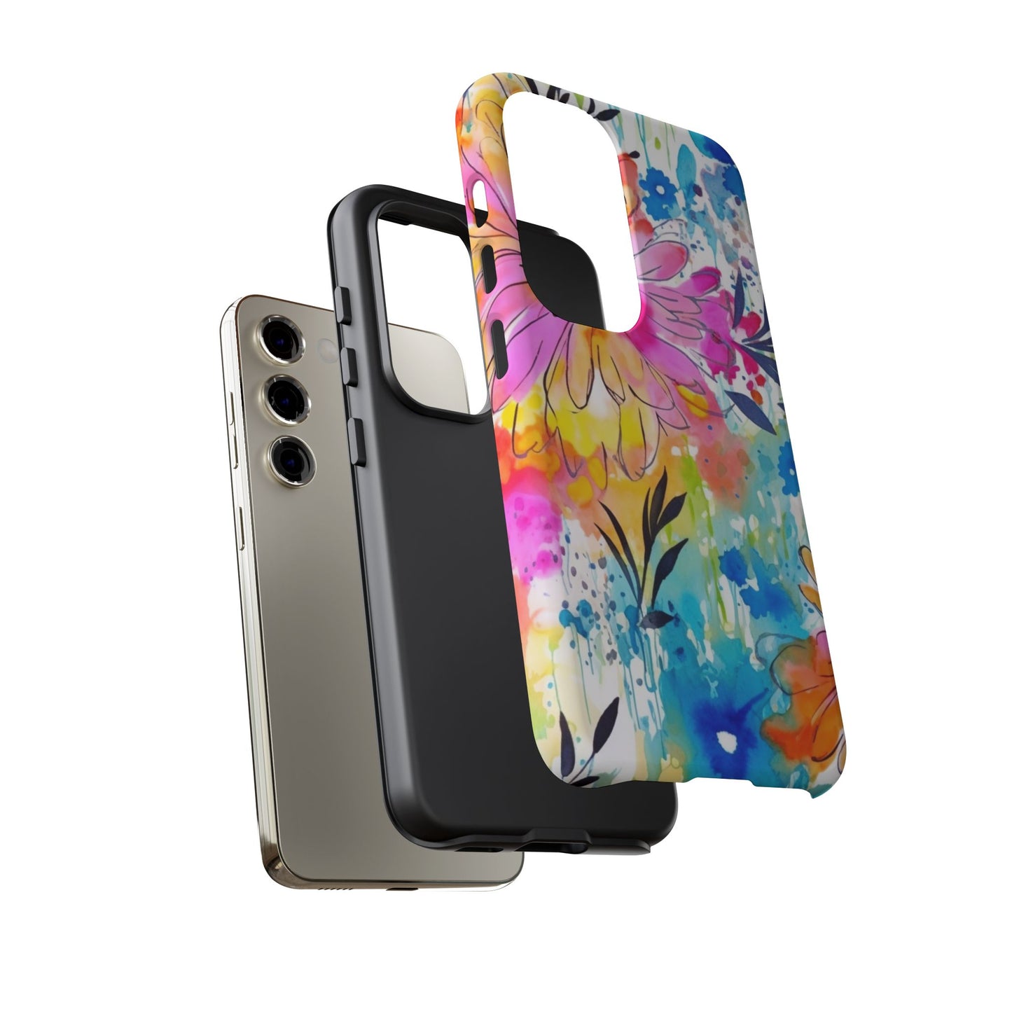 Abstract Watercolor Bloom Phone Case – Expressive & Vibrant