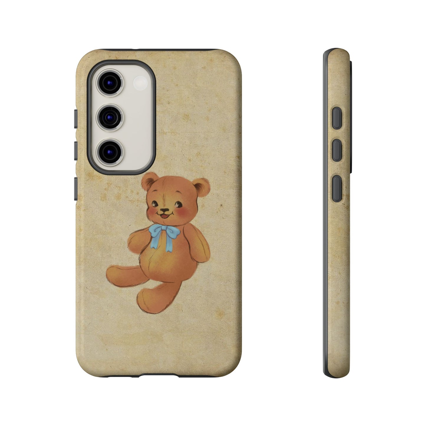 Vintage Teddy Bear Phone Case β Minimal Aesthetic, Soft Beige Retro Cover for iPhone, Samsung & Pixel