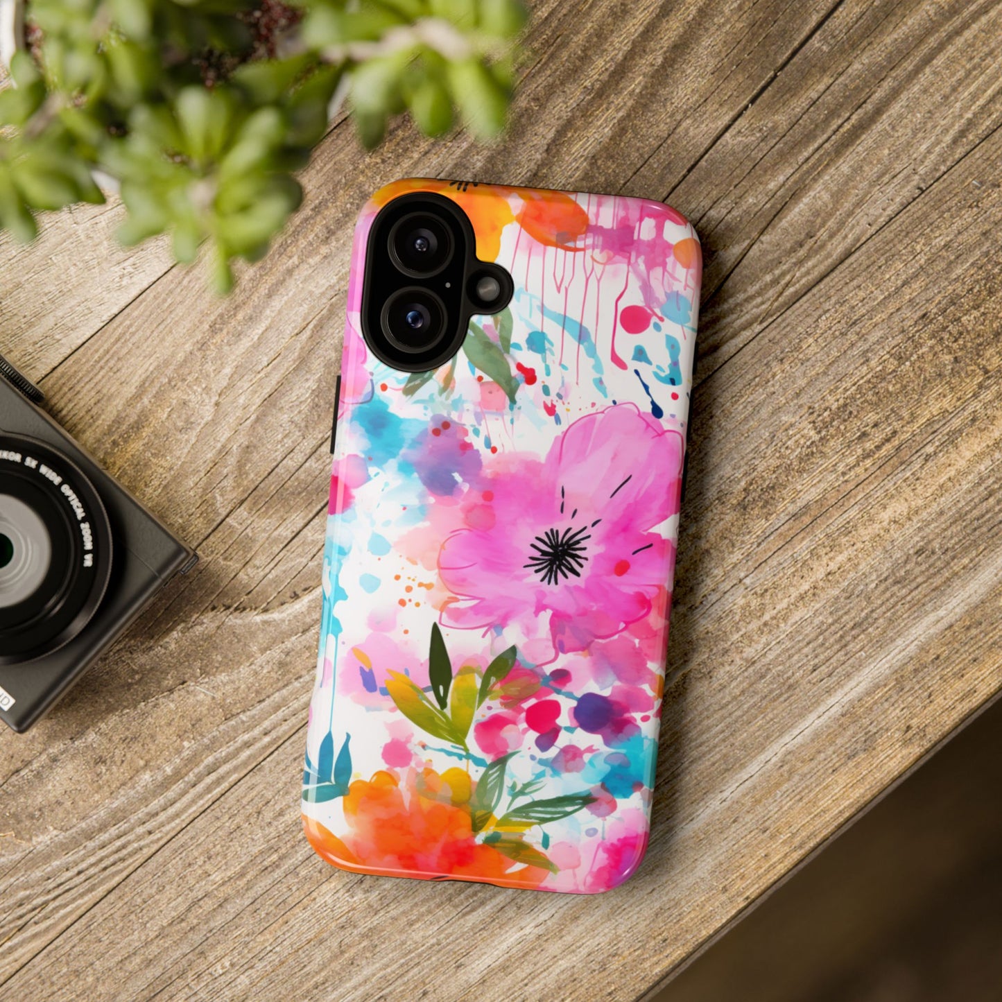 Vibrant Watercolor Floral Phone Case – Artistic & Colorful Design