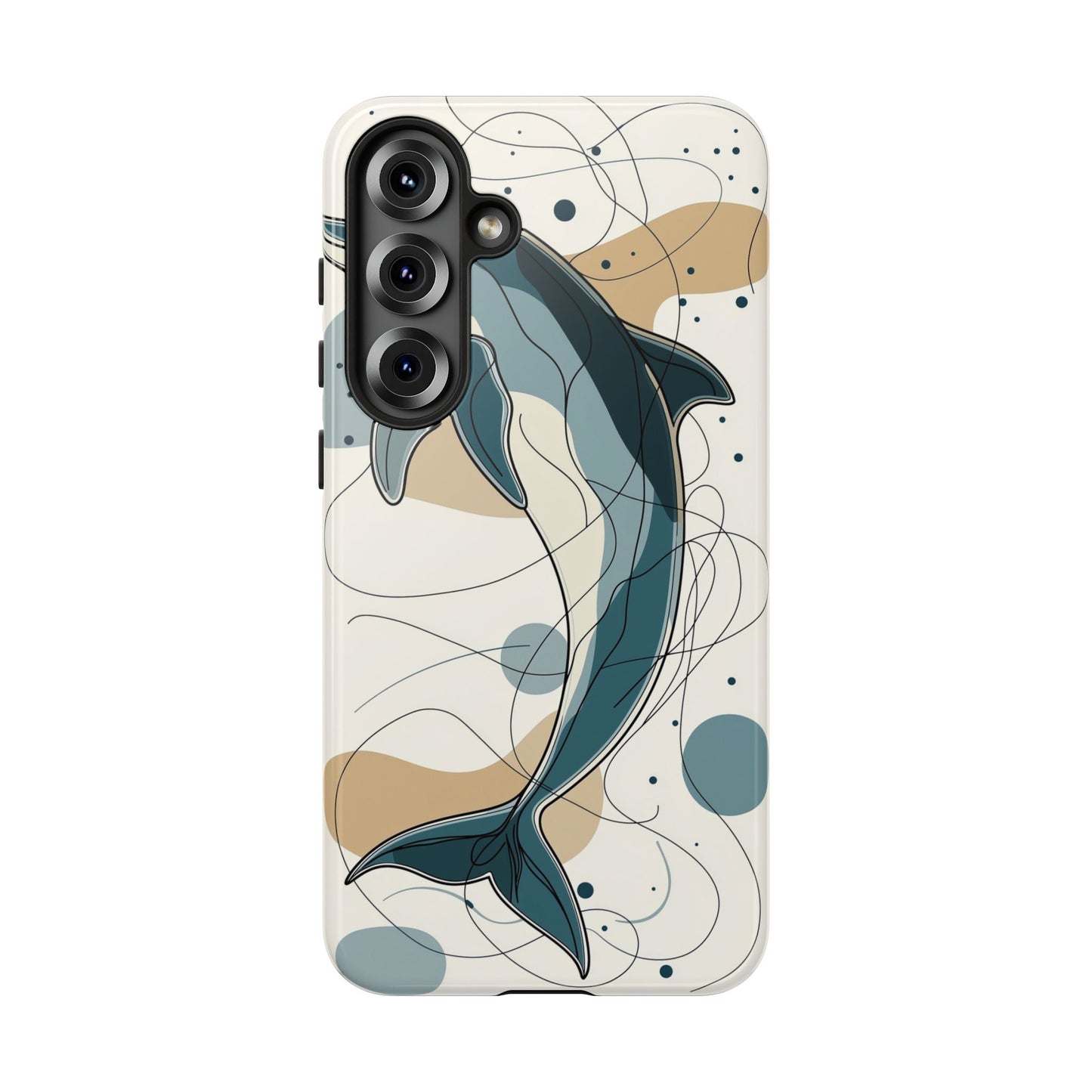Ocean Whimsy: Abstract Dolphin Splash Phone Case for iPhone, Samsung & Pixel
